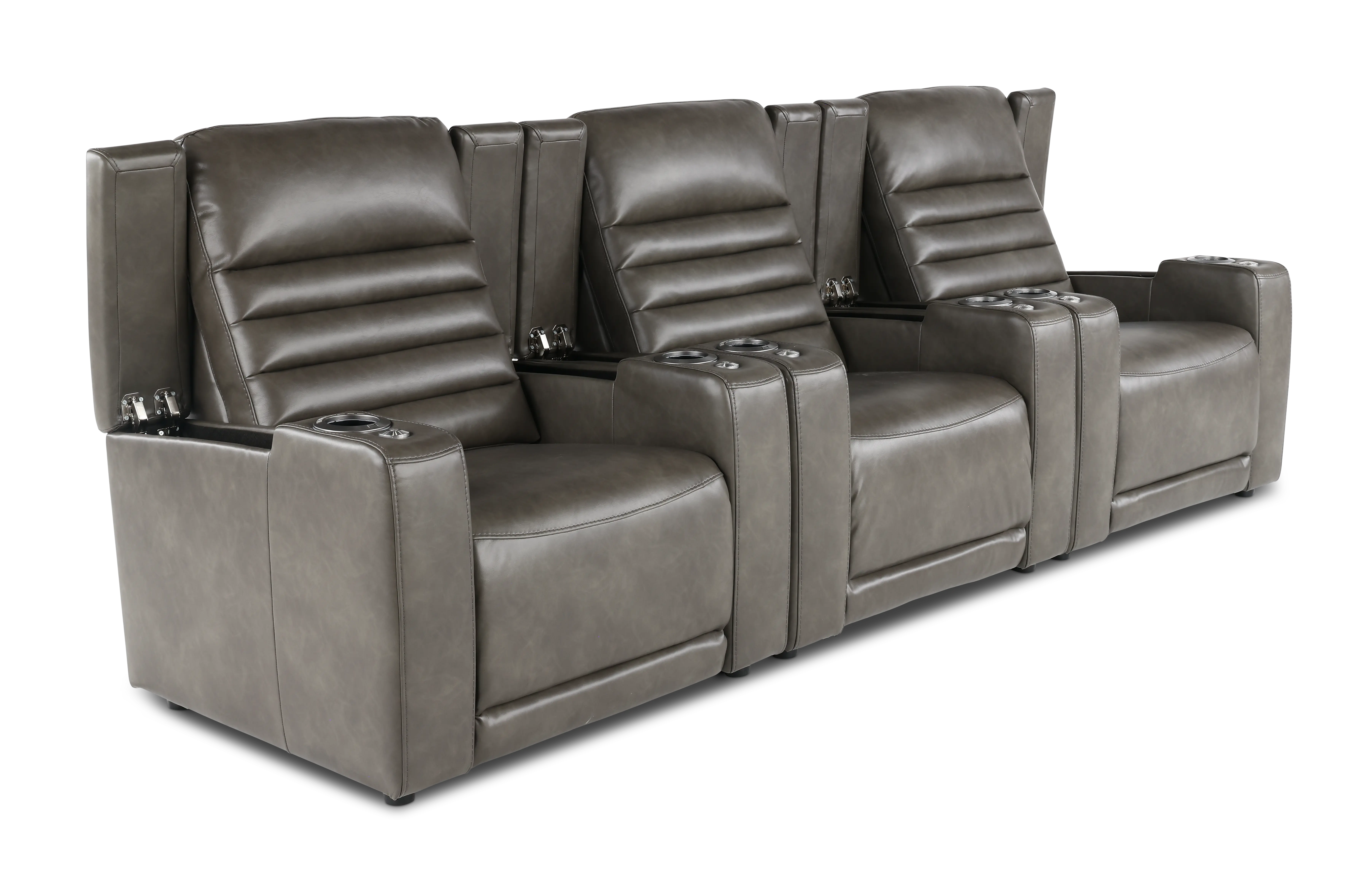 Copley Slate Gray 3-Piece Power Home Theater Seating-7