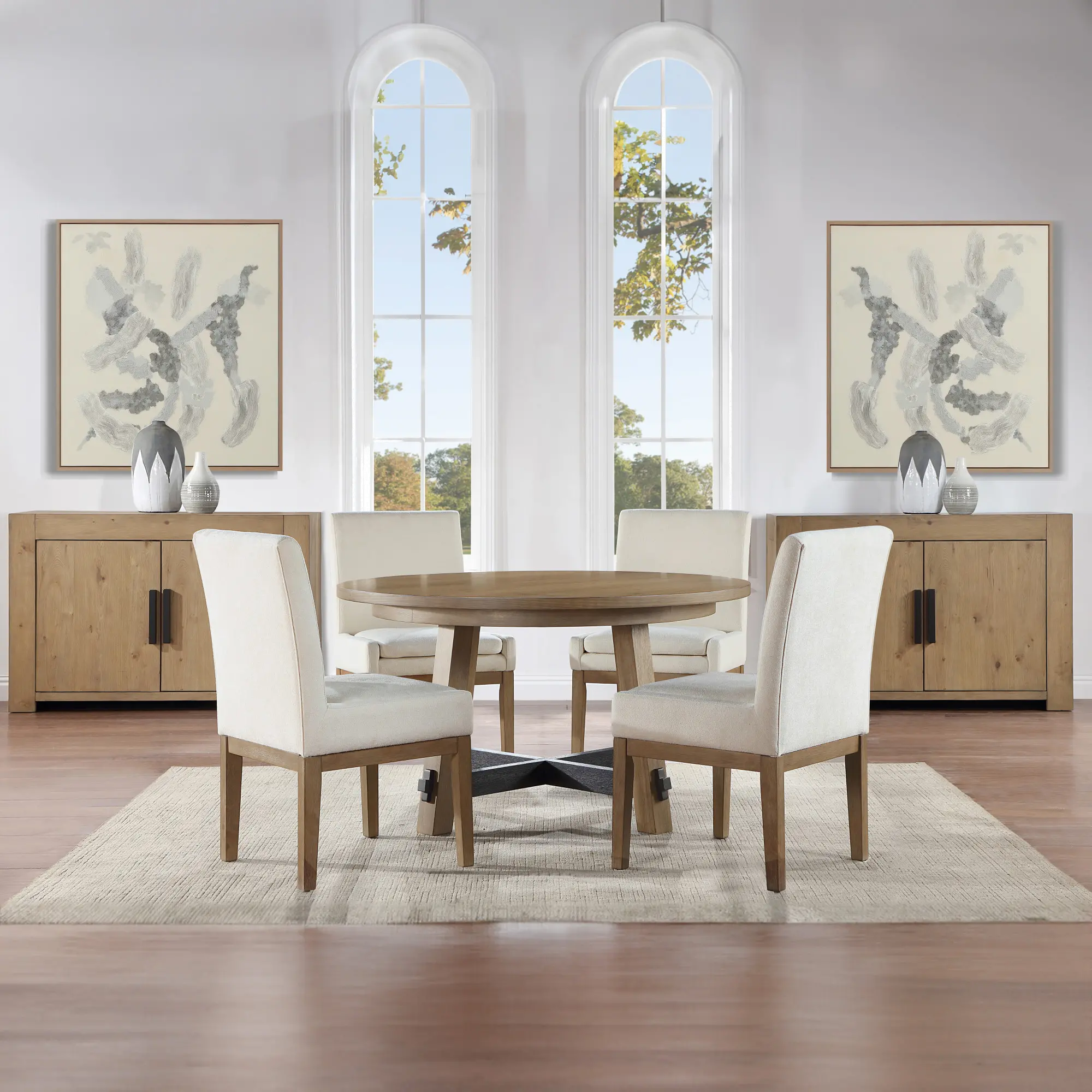 Aubrey Natural Round Dining Table-2