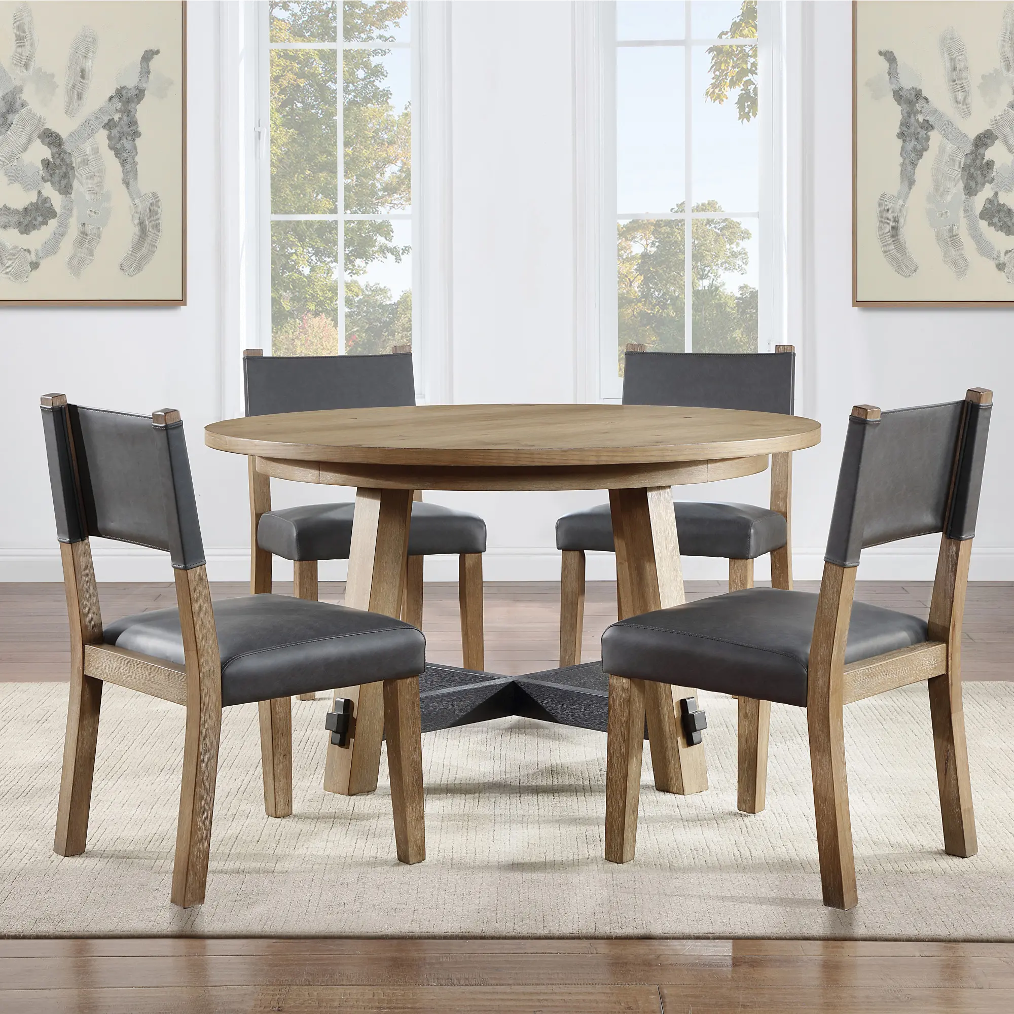 Aubrey Natural Round Dining Table-8