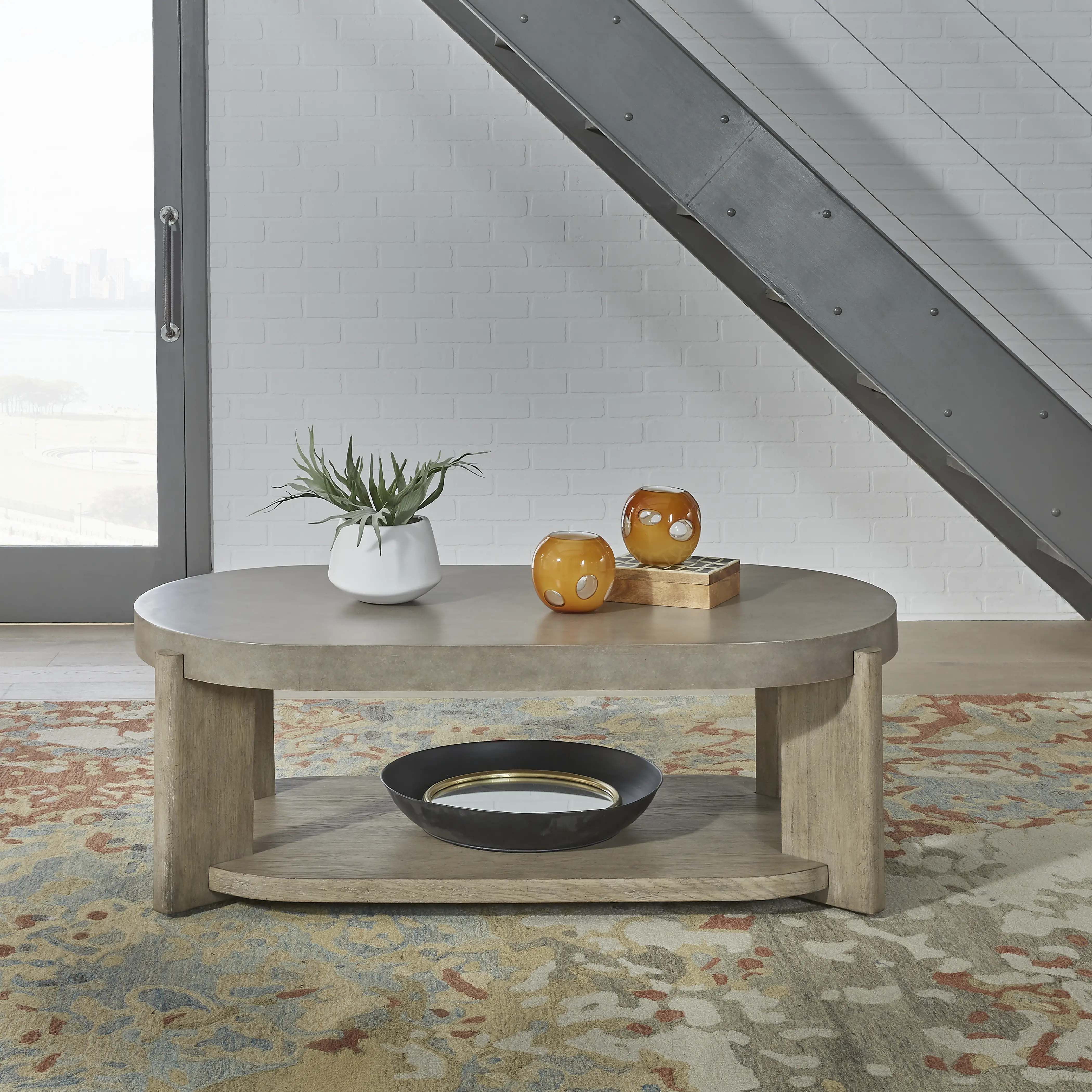 674-OT1011 Affinity Faux Concrete Coffee Table-8