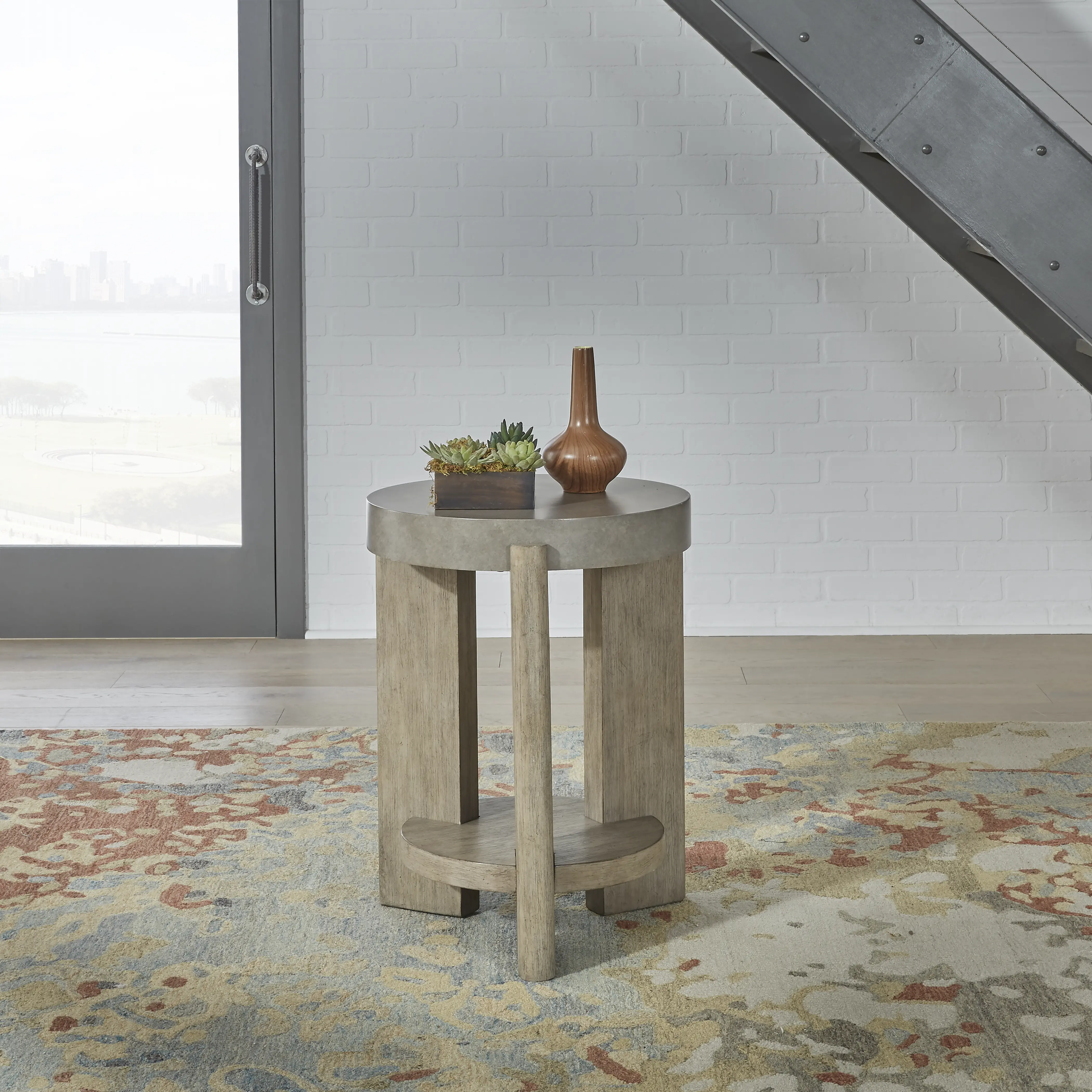 674-OT1021 Affinity Faux Concrete Chairside Table-2