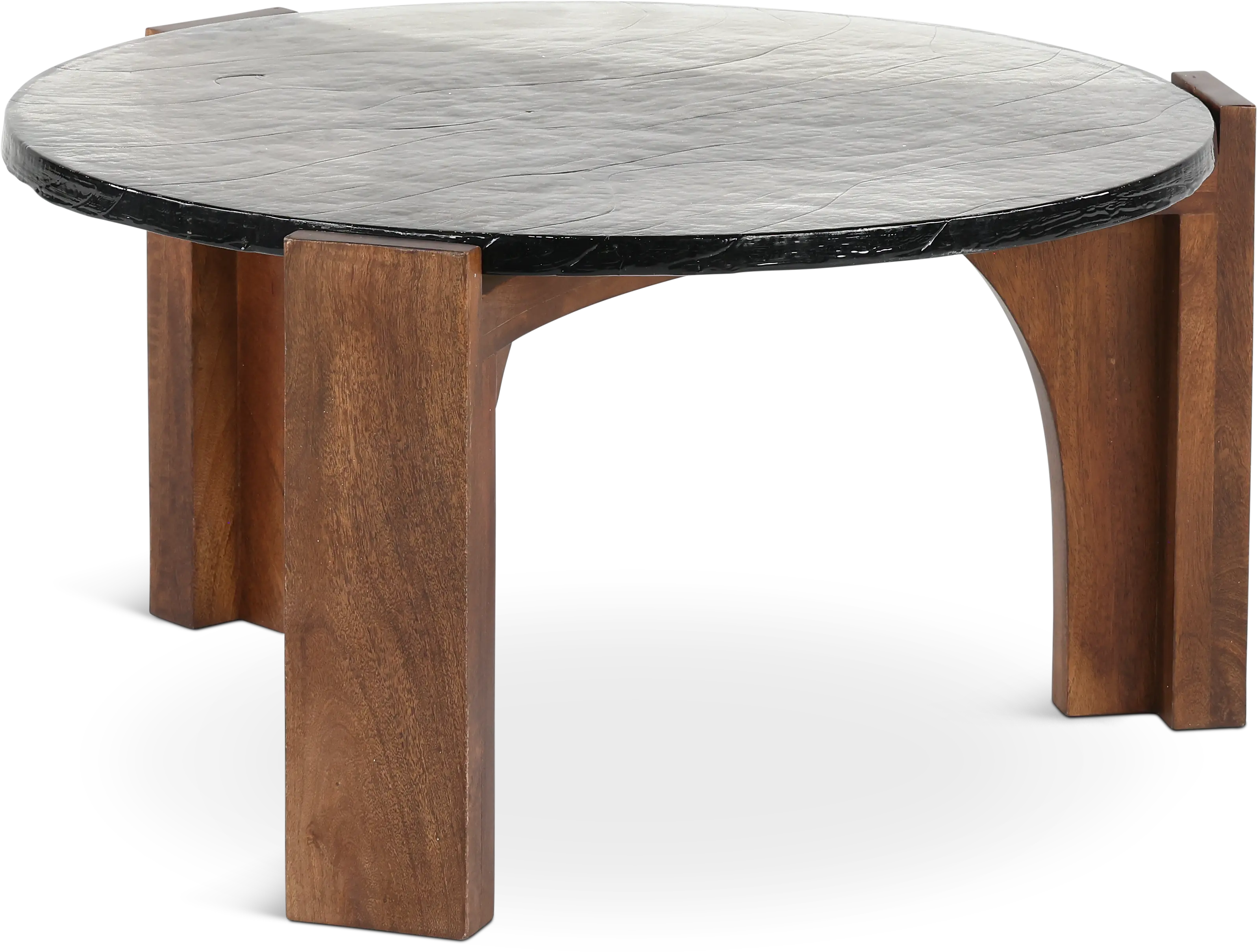 Leryn Brown and Glass Coffee Table-5