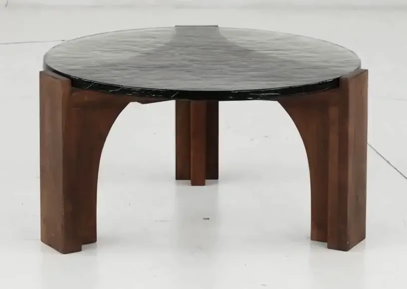 Leryn Brown and Glass Coffee Table-6