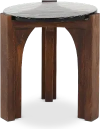 Leryn Brown and Glass End Table