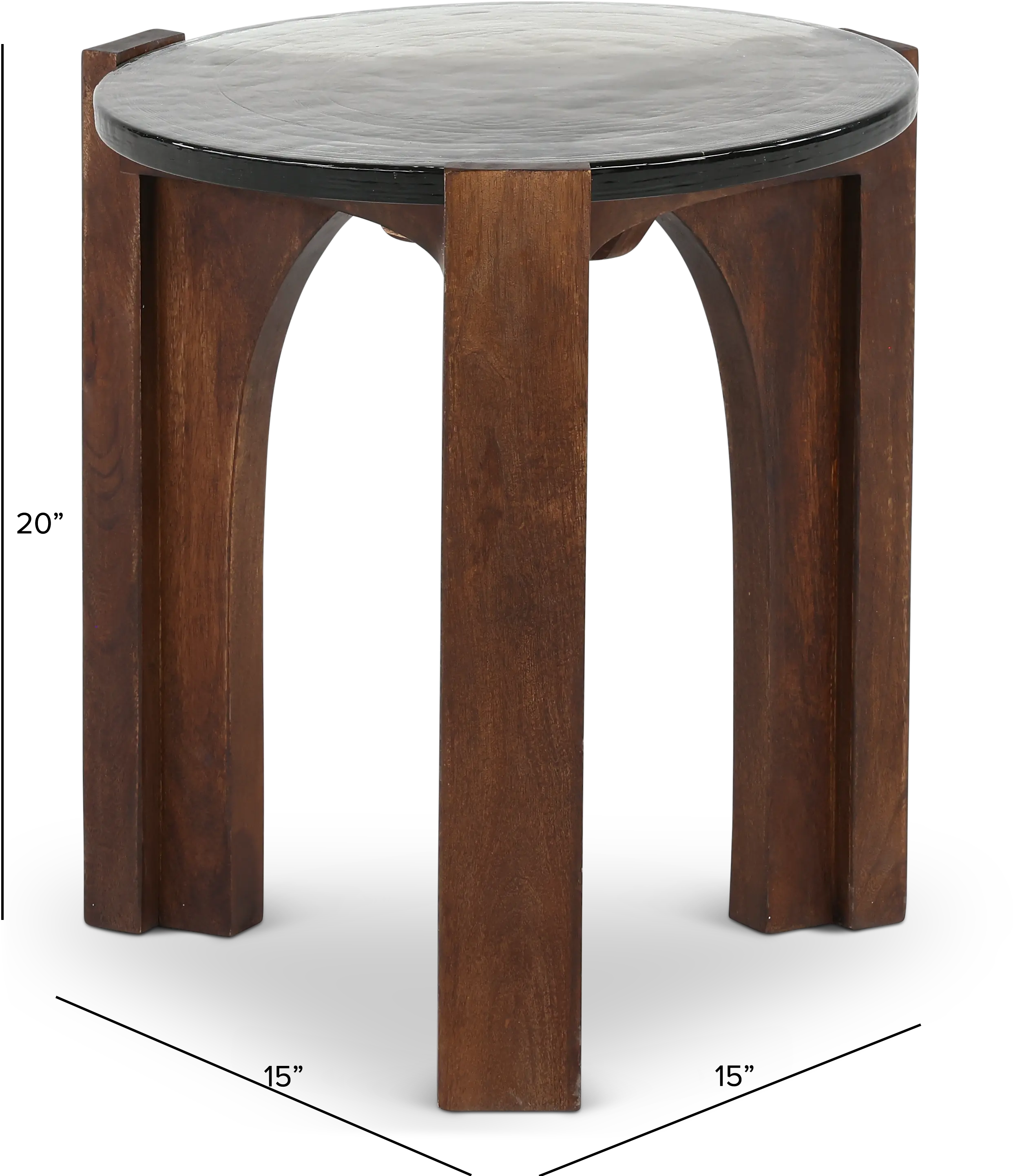 Leryn Brown and Glass End Table-3