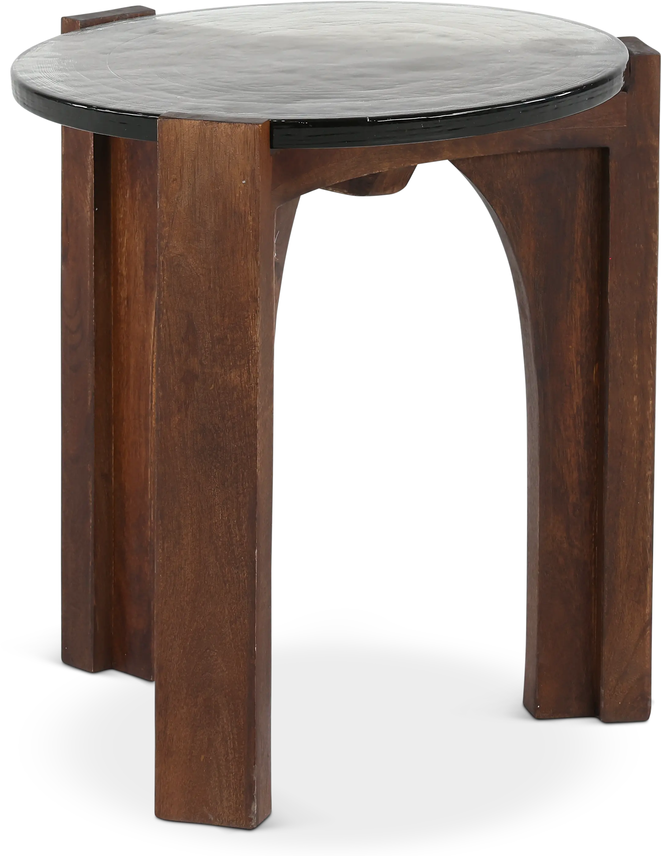 Leryn Brown and Glass End Table-4