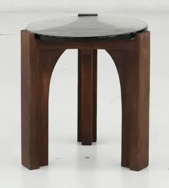 Leryn Brown and Glass End Table-5