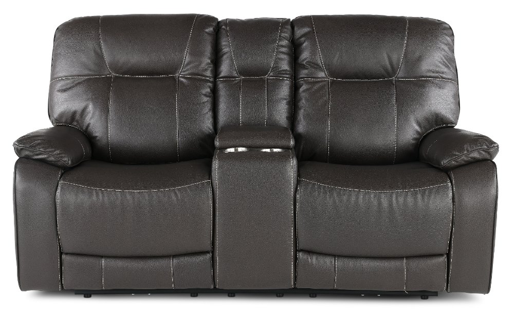 Axel Ozone Black Power Reclining Loveseat with Console