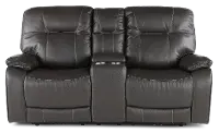 Axel Ozone Black Power Reclining Loveseat with Console