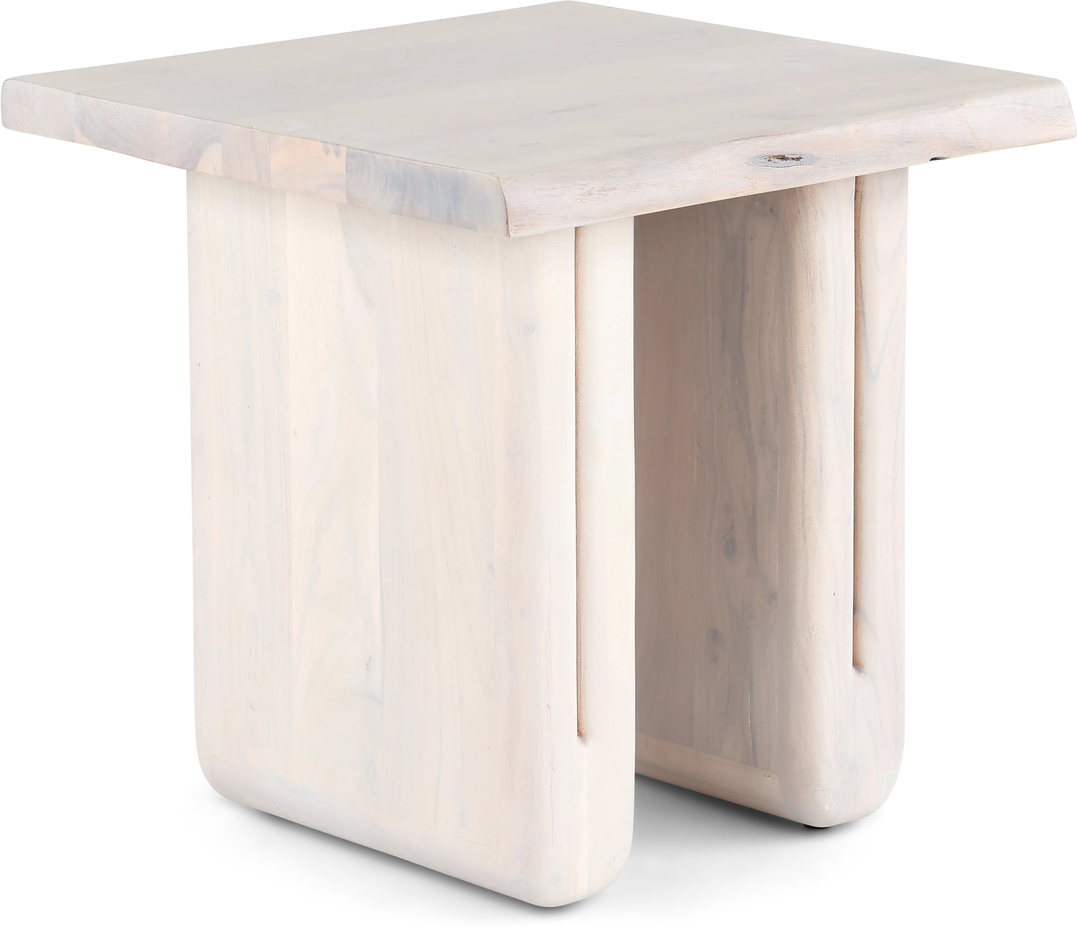 Nadia Bleached Whitewash End Table-1