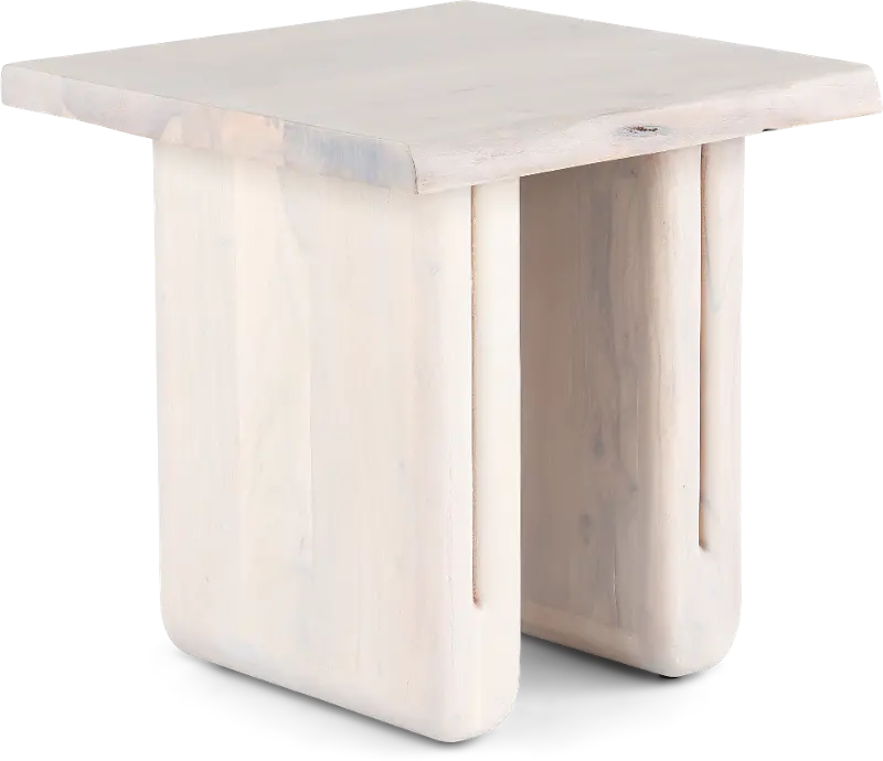 Nadia Bleached Whitewash End Table