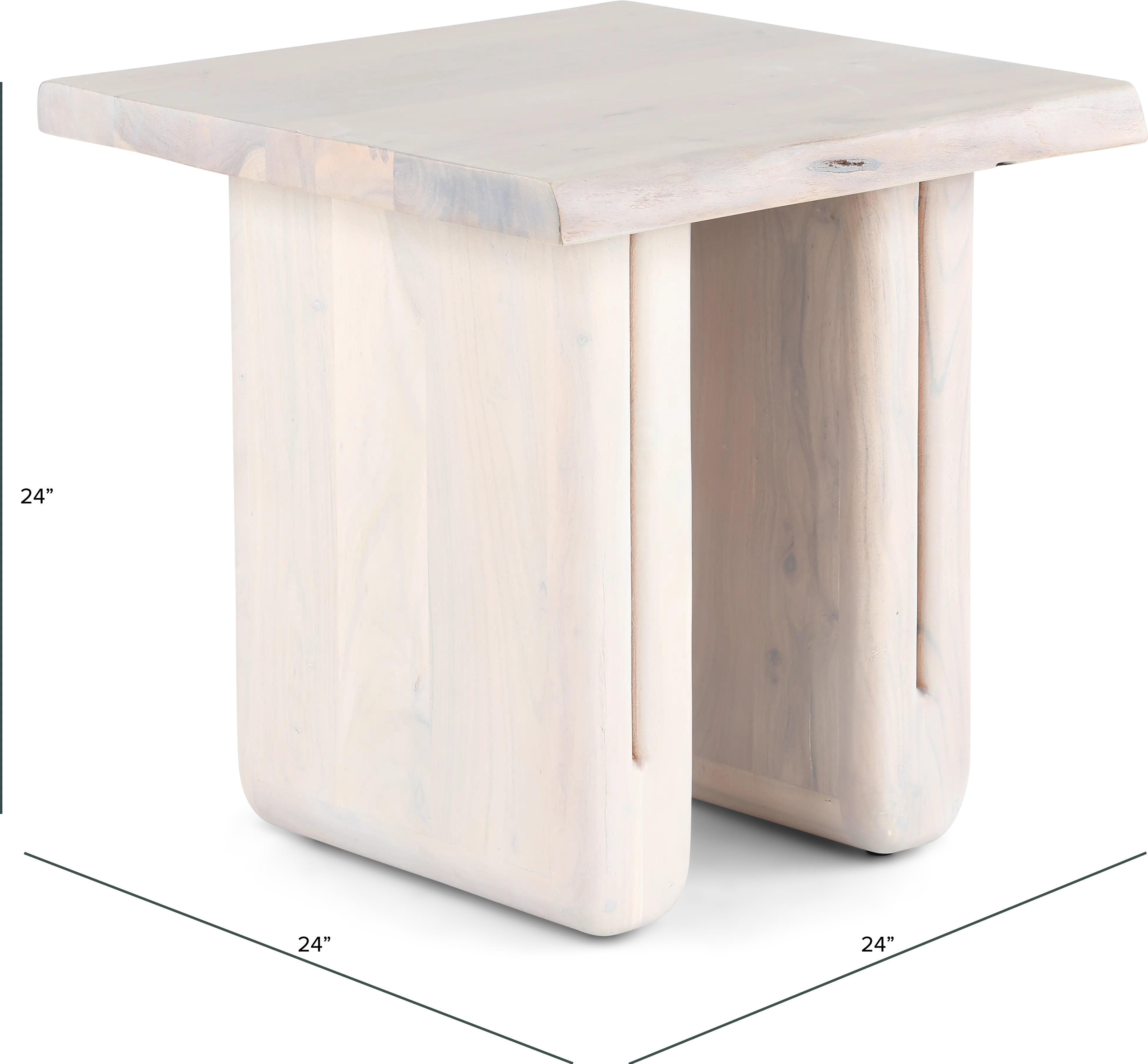Nadia Bleached Whitewash End Table-3