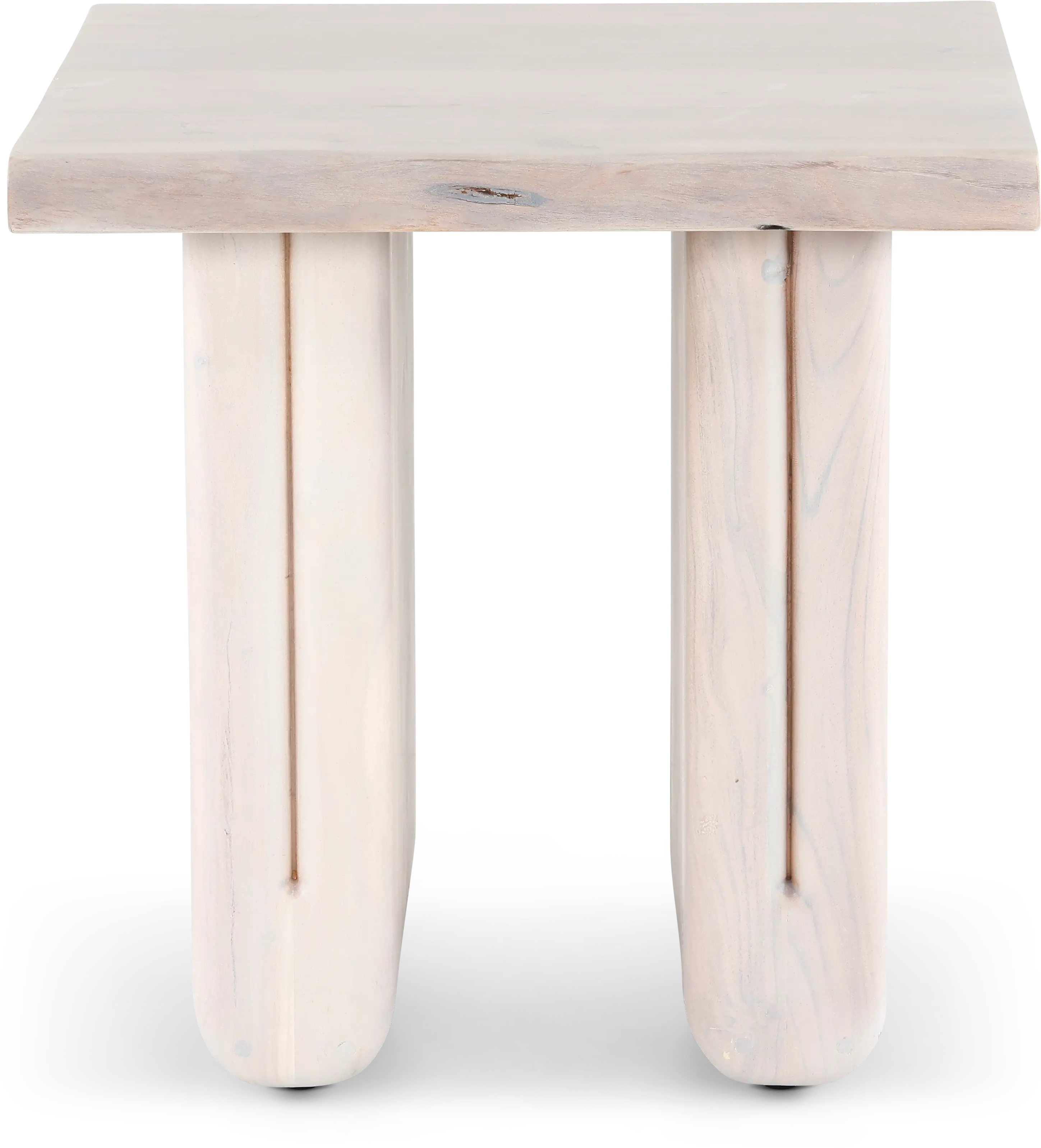 Nadia Bleached Whitewash End Table-4