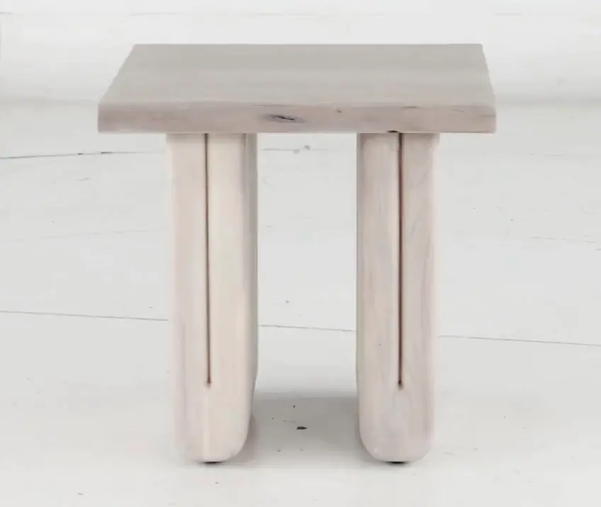 Nadia Bleached Whitewash End Table-5