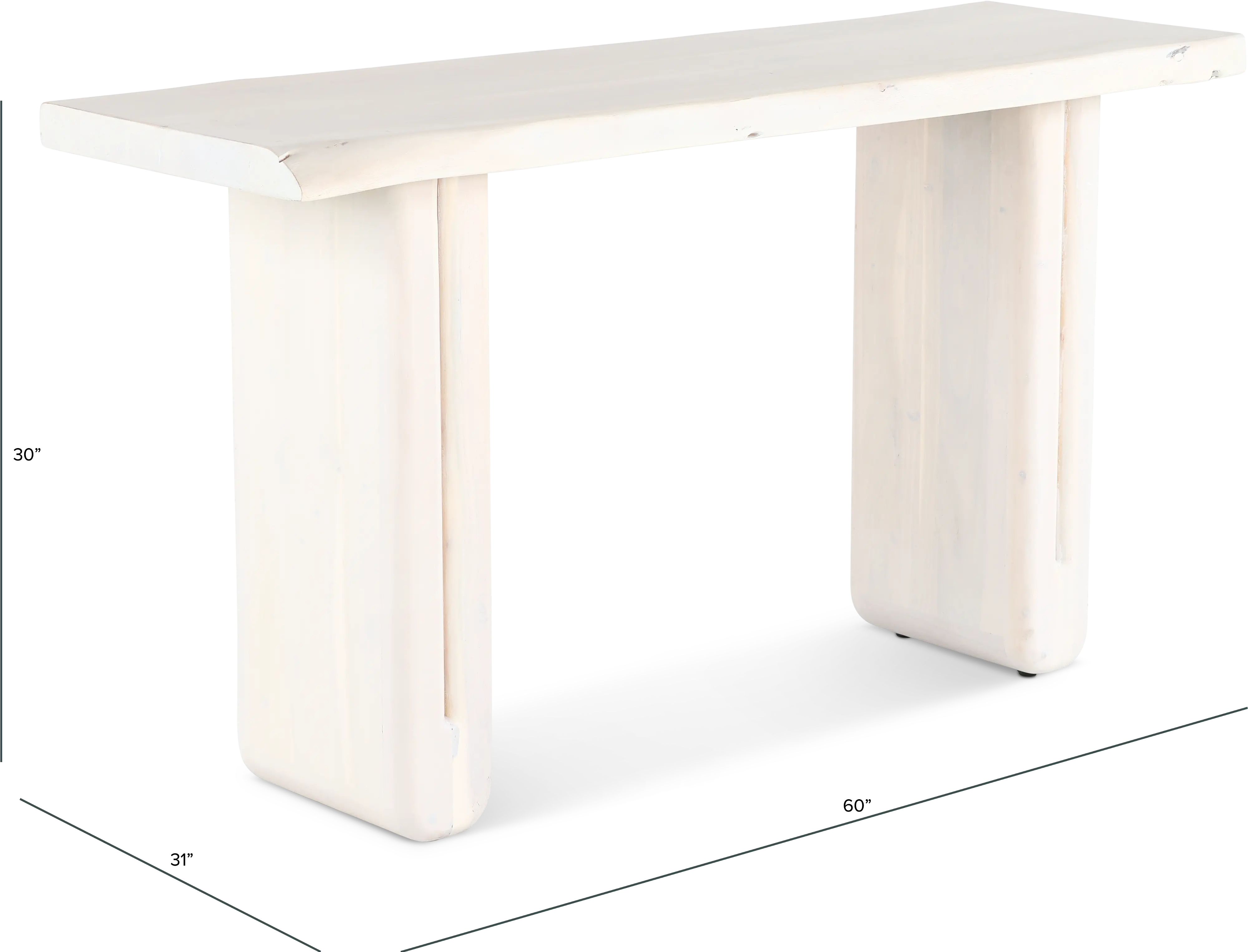 Nadia Bleached Whitewash Console Table-2