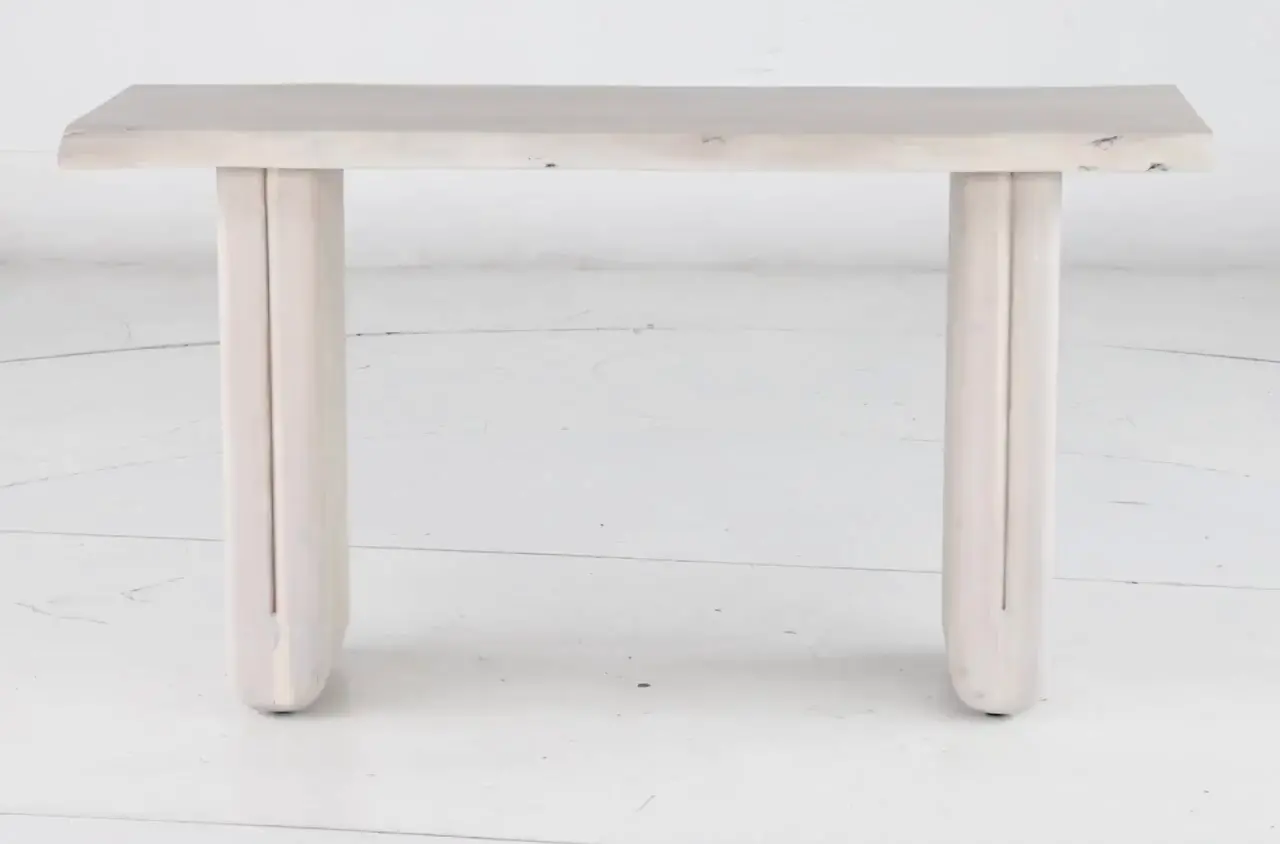 Nadia Bleached Whitewash Console Table-4