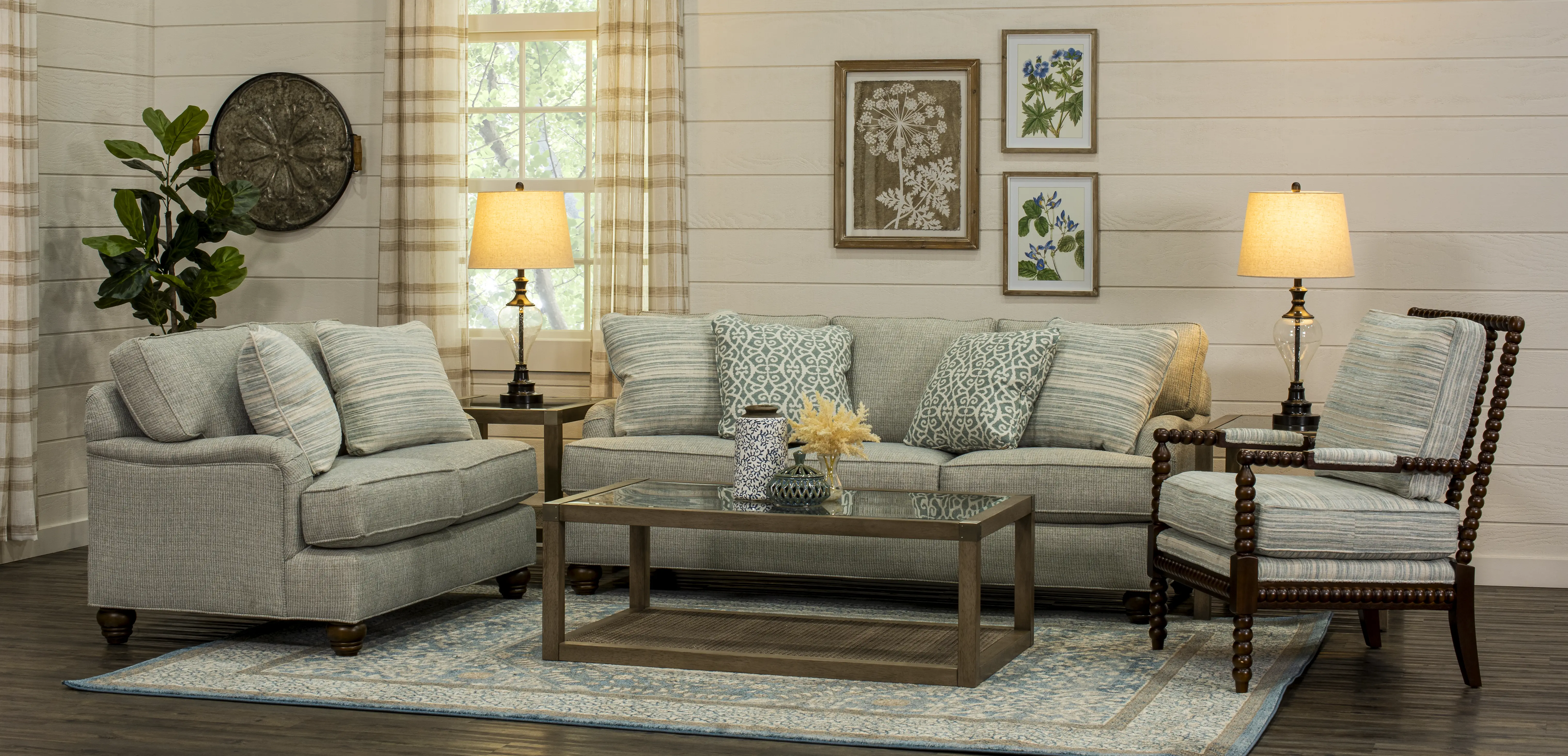 Calum Glass and Cane Coffee Table-2