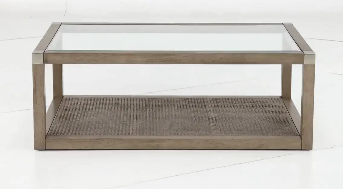 Calum Glass and Cane Coffee Table-6