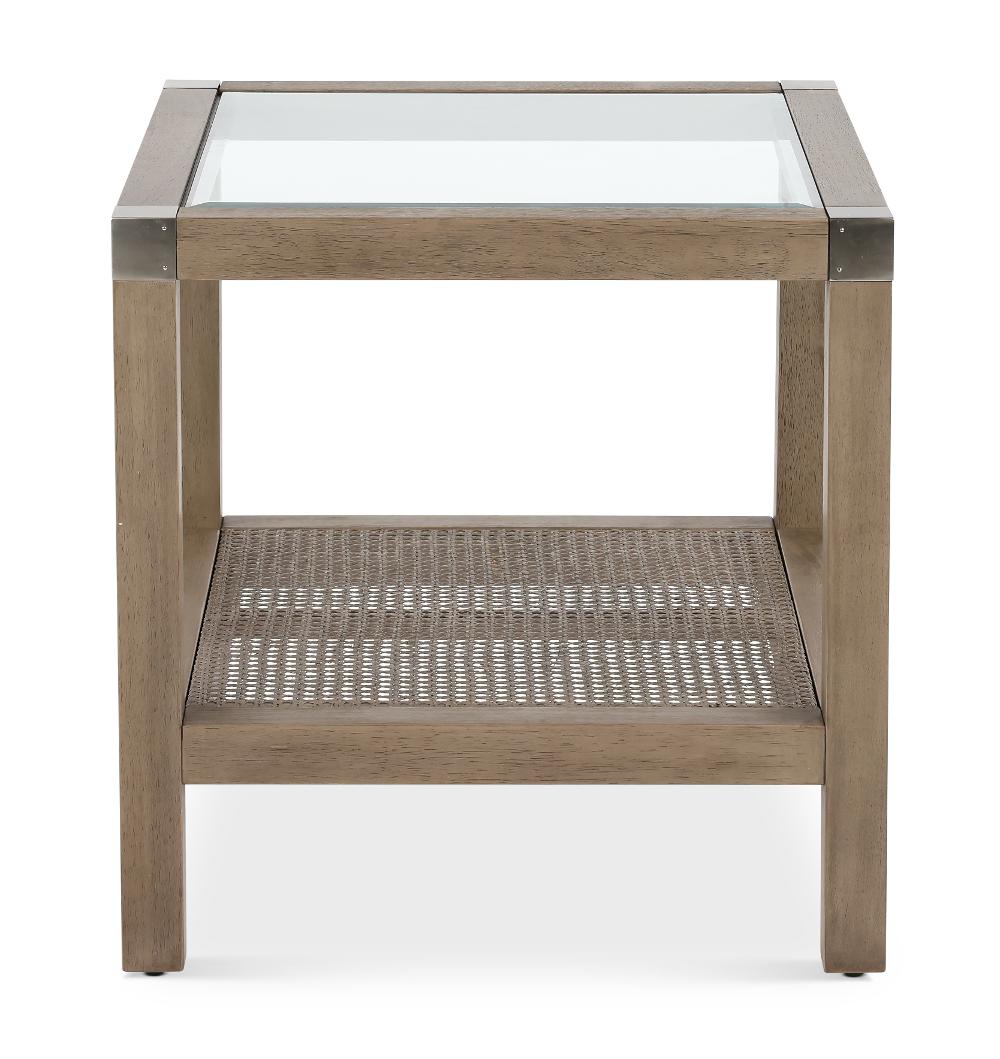 Calum Glass and Cane End Table