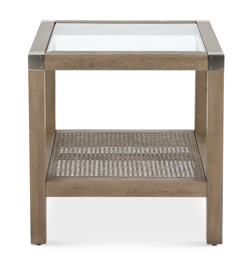 Calum Glass and Cane End Table