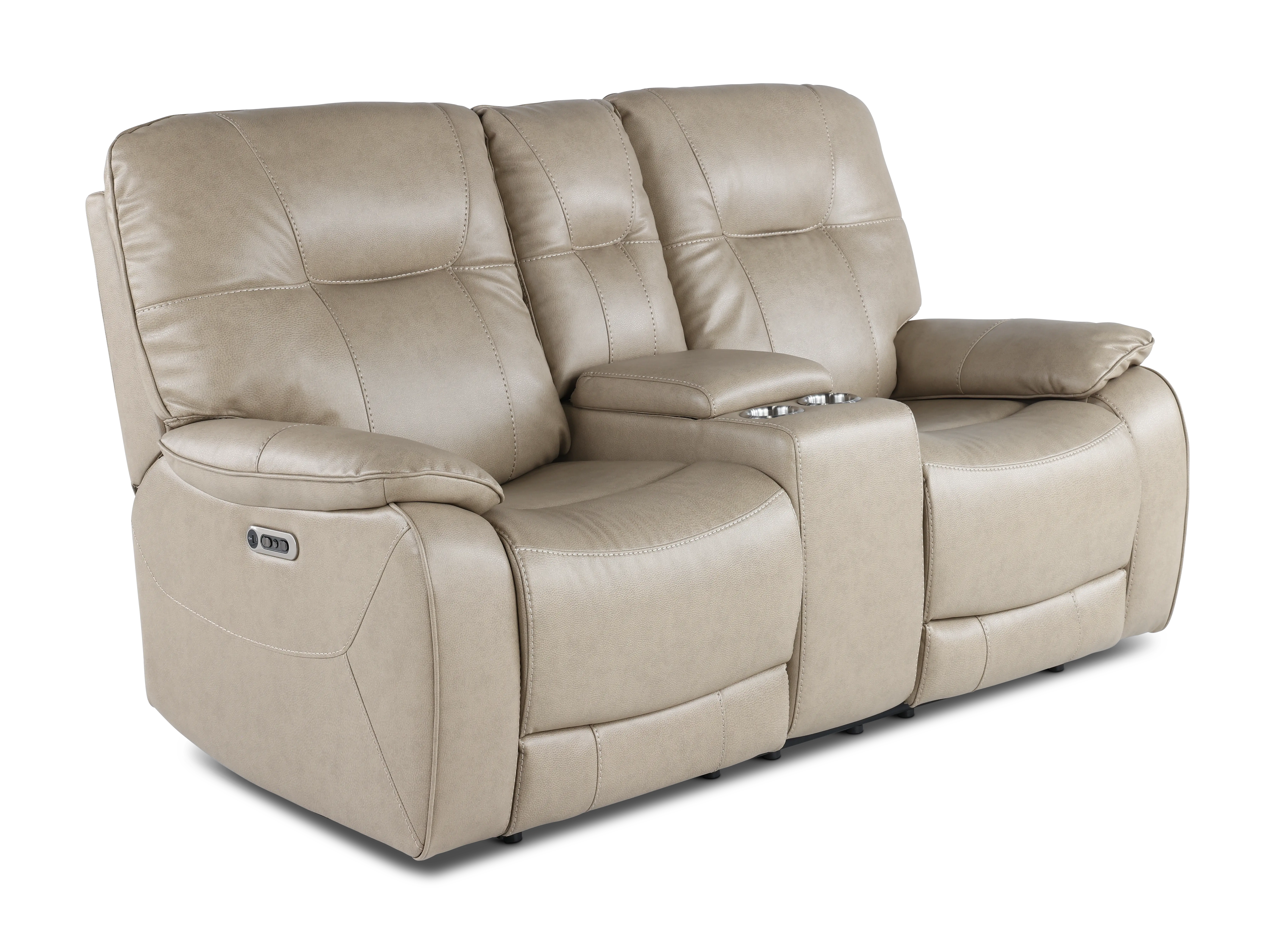 Axel Beige Power Reclining Loveseat with Console-4