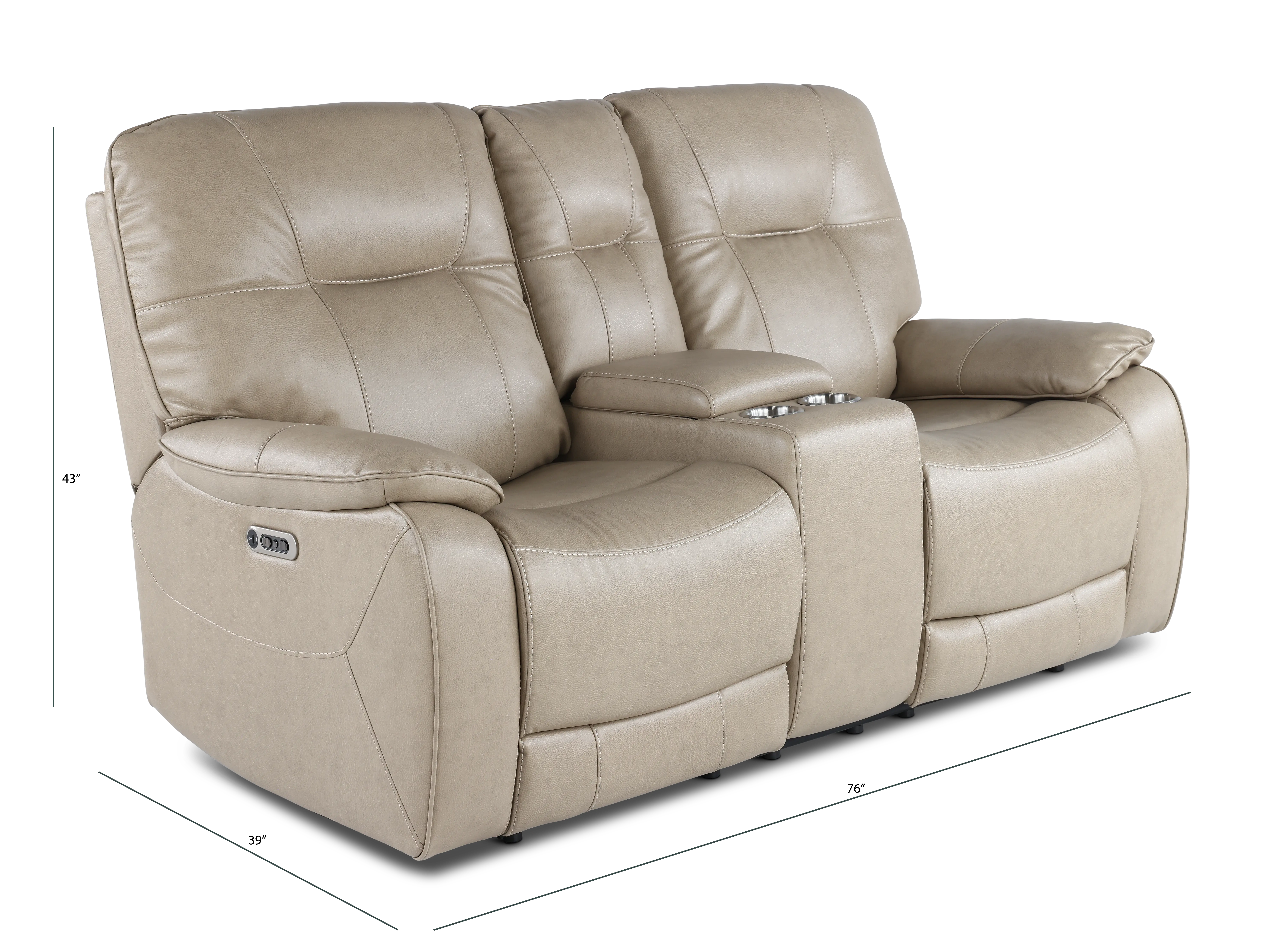 Axel Beige Power Reclining Loveseat with Console-3