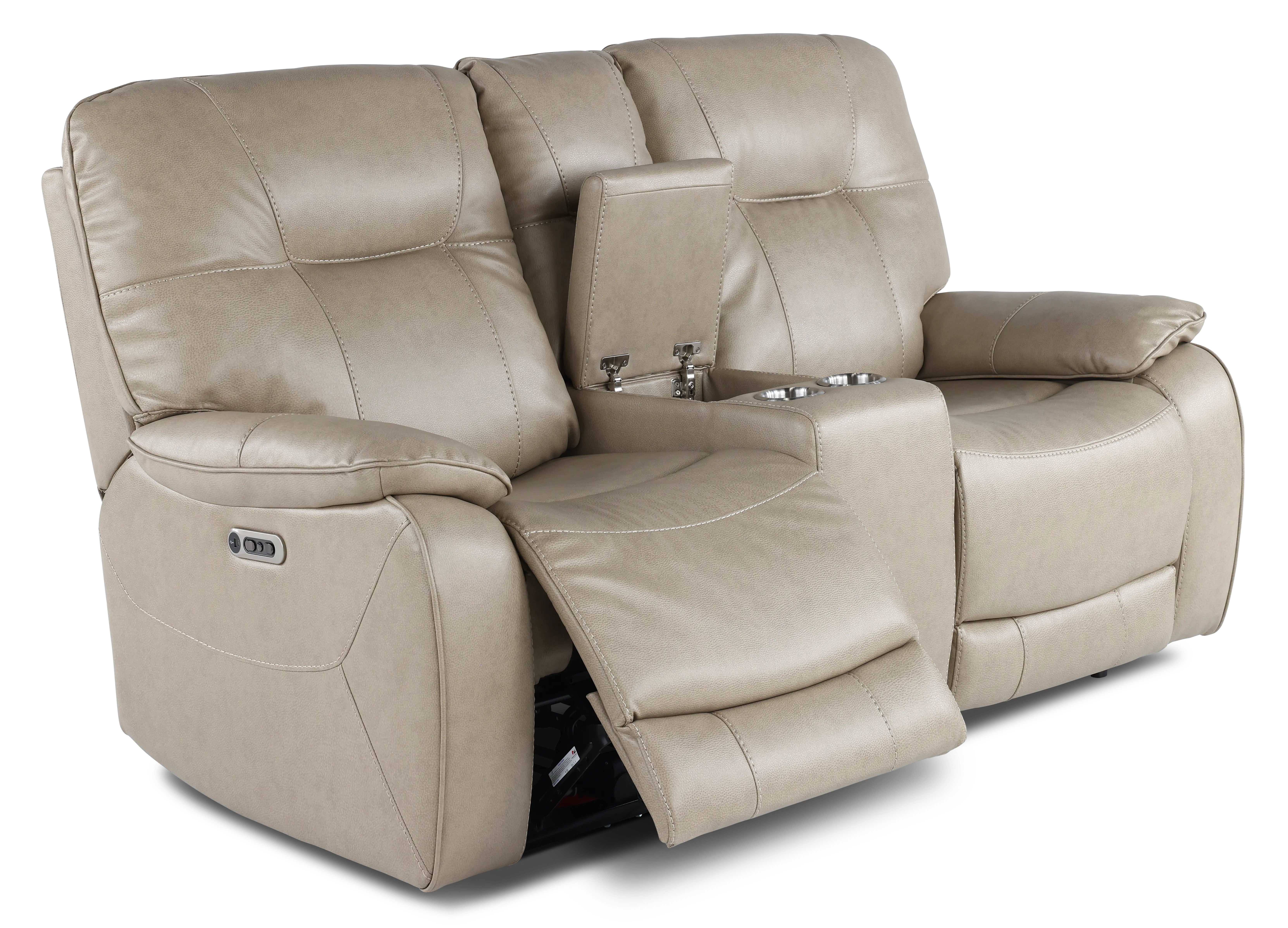 Axel Beige Power Reclining Loveseat with Console-6