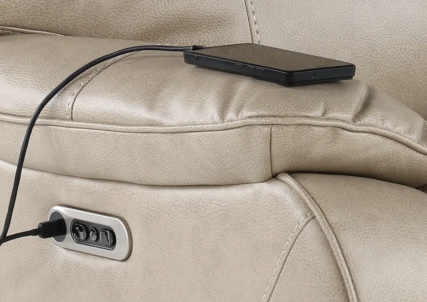 Axel Beige Power Reclining Loveseat with Console-8