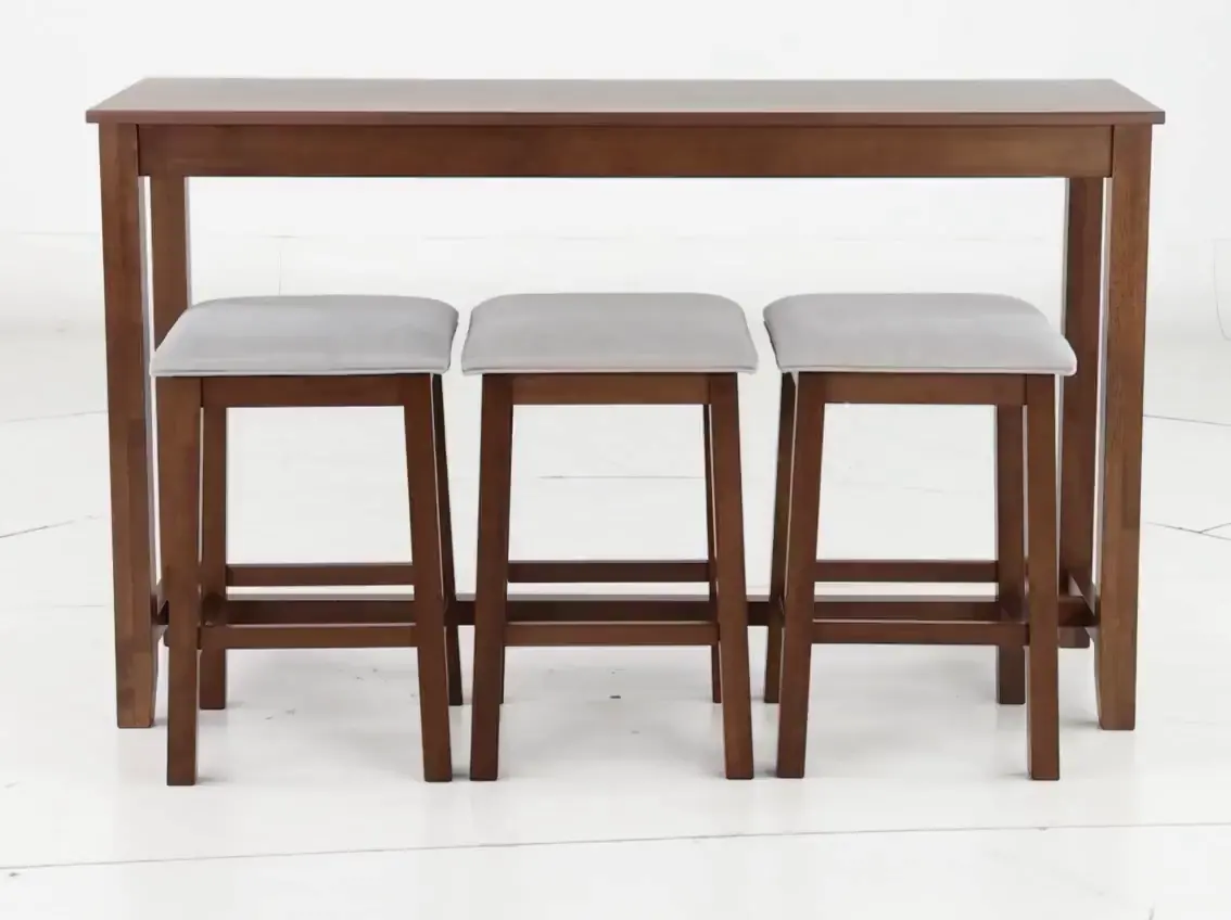 Uptown Walnut Sofa Table and Stool Set-5
