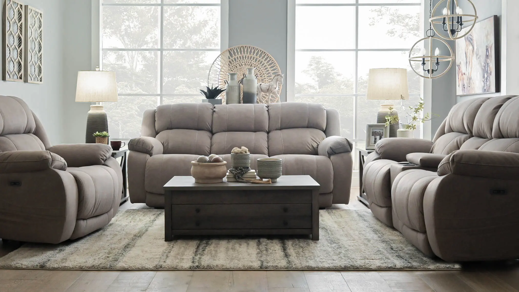Port Arthur Khaki Power Reclining Sofa-2