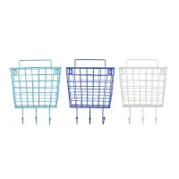 Assorted Metal Wall Storage in Blue and White