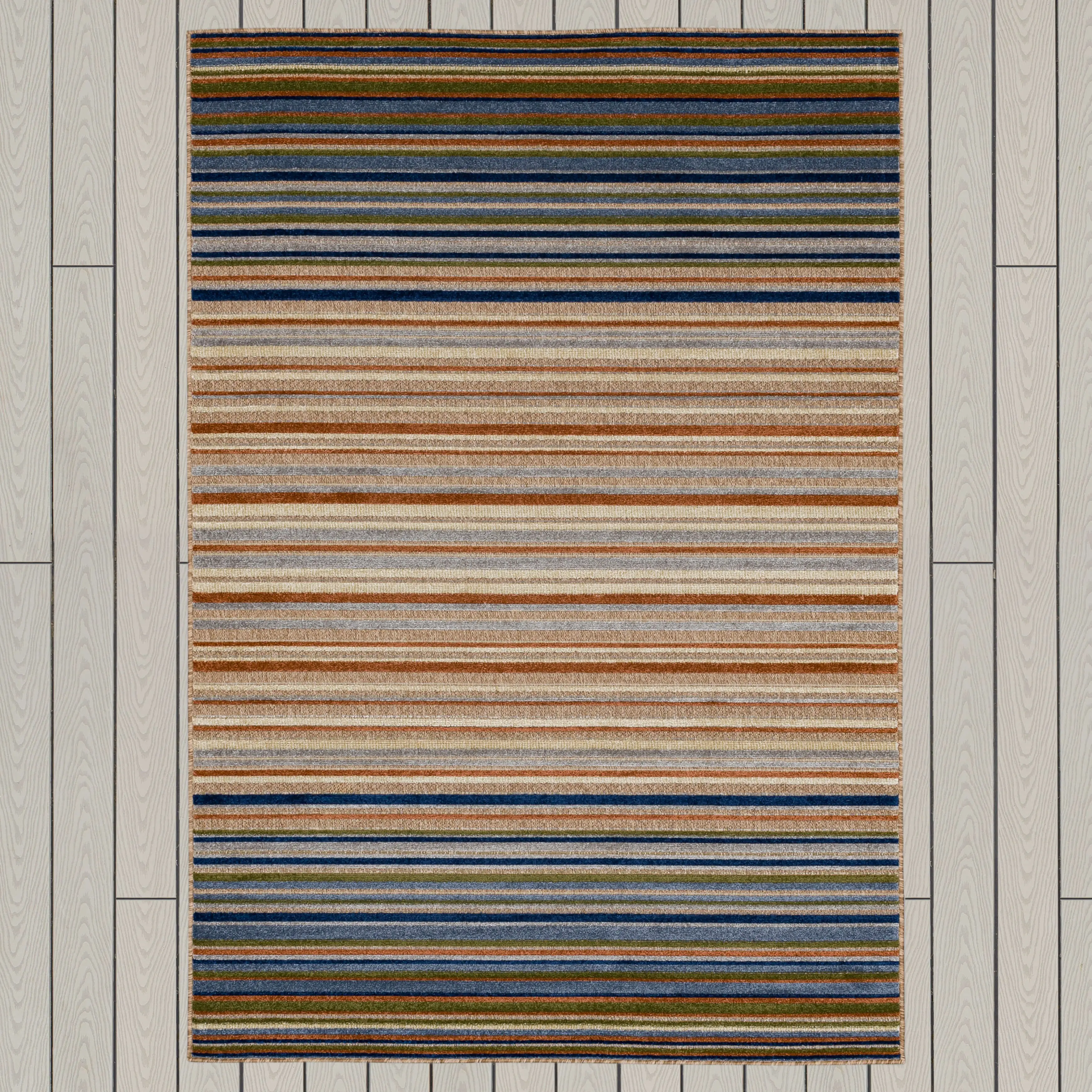 IREE/91980-10038 Cabana 6 x 9 Seaside Multicolor Indoor-Outdoor Patio Rug-2