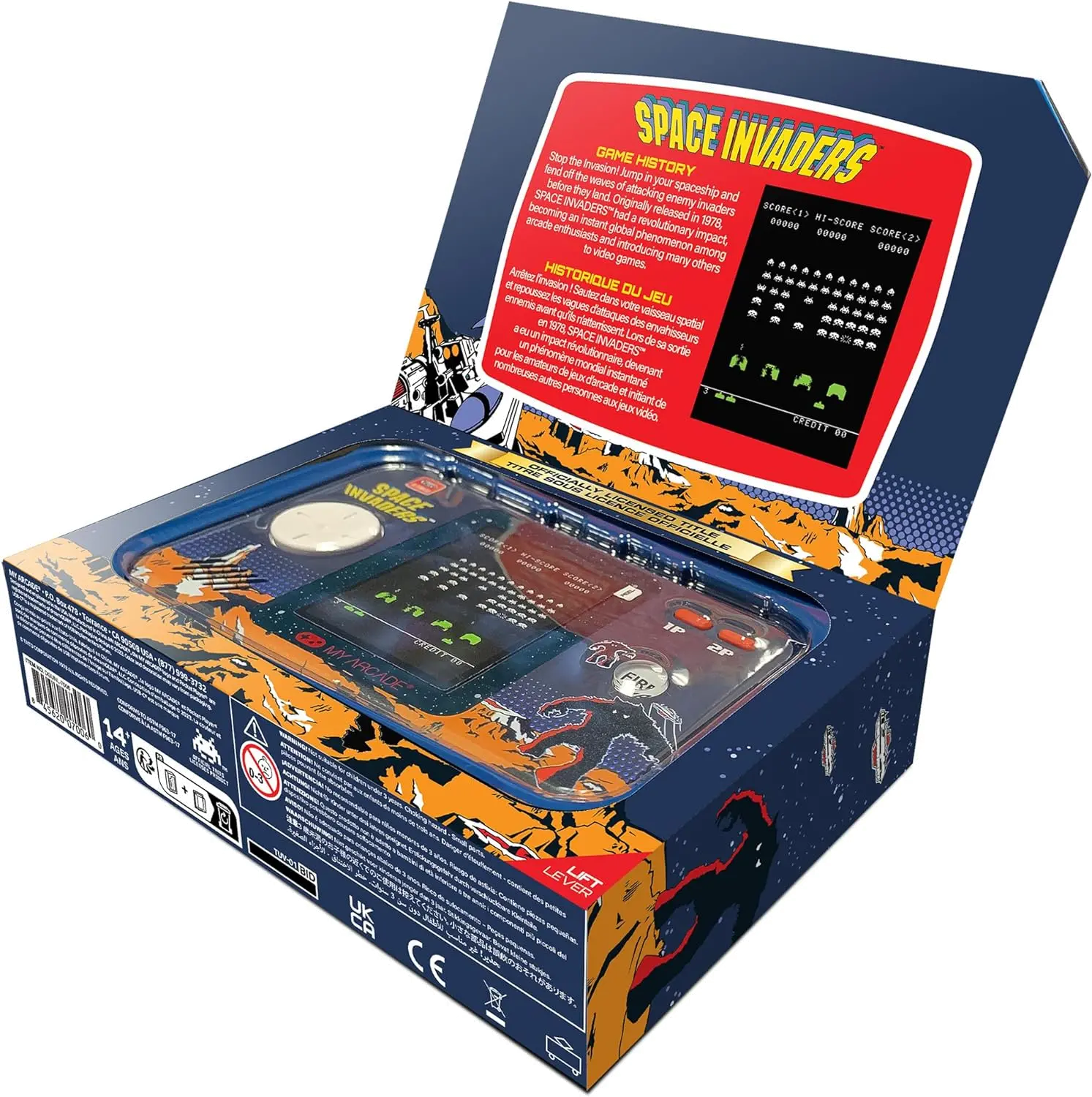 My Arcade Space Invaders Pocket Player Pro Portable Gaming System-3