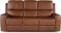 Linden Caramel Power Reclining Sofa with Power Headrests