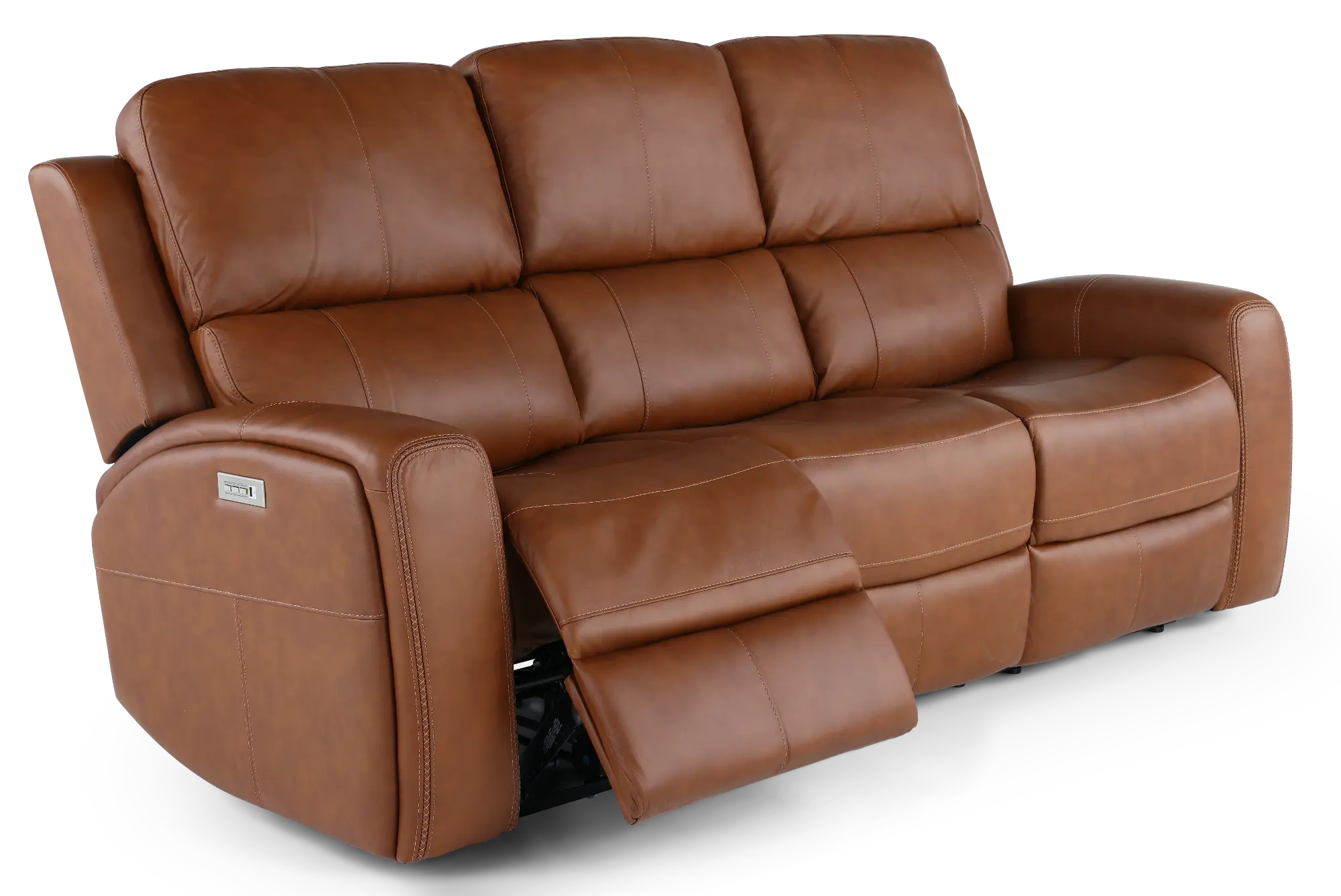 Linden Caramel Power Reclining Sofa with Power Headrests | RC Willey