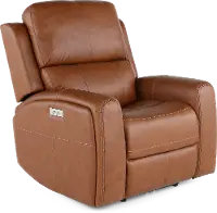Linden Caramel Power Recliner with Power Headrest