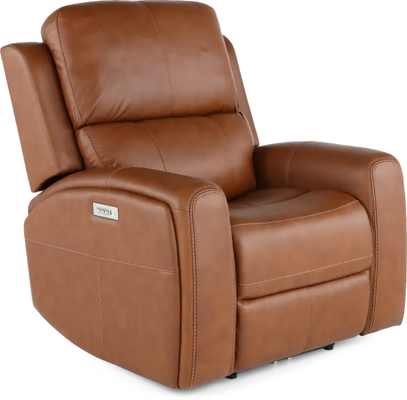 Linden Caramel Power Recliner with Power Headrest