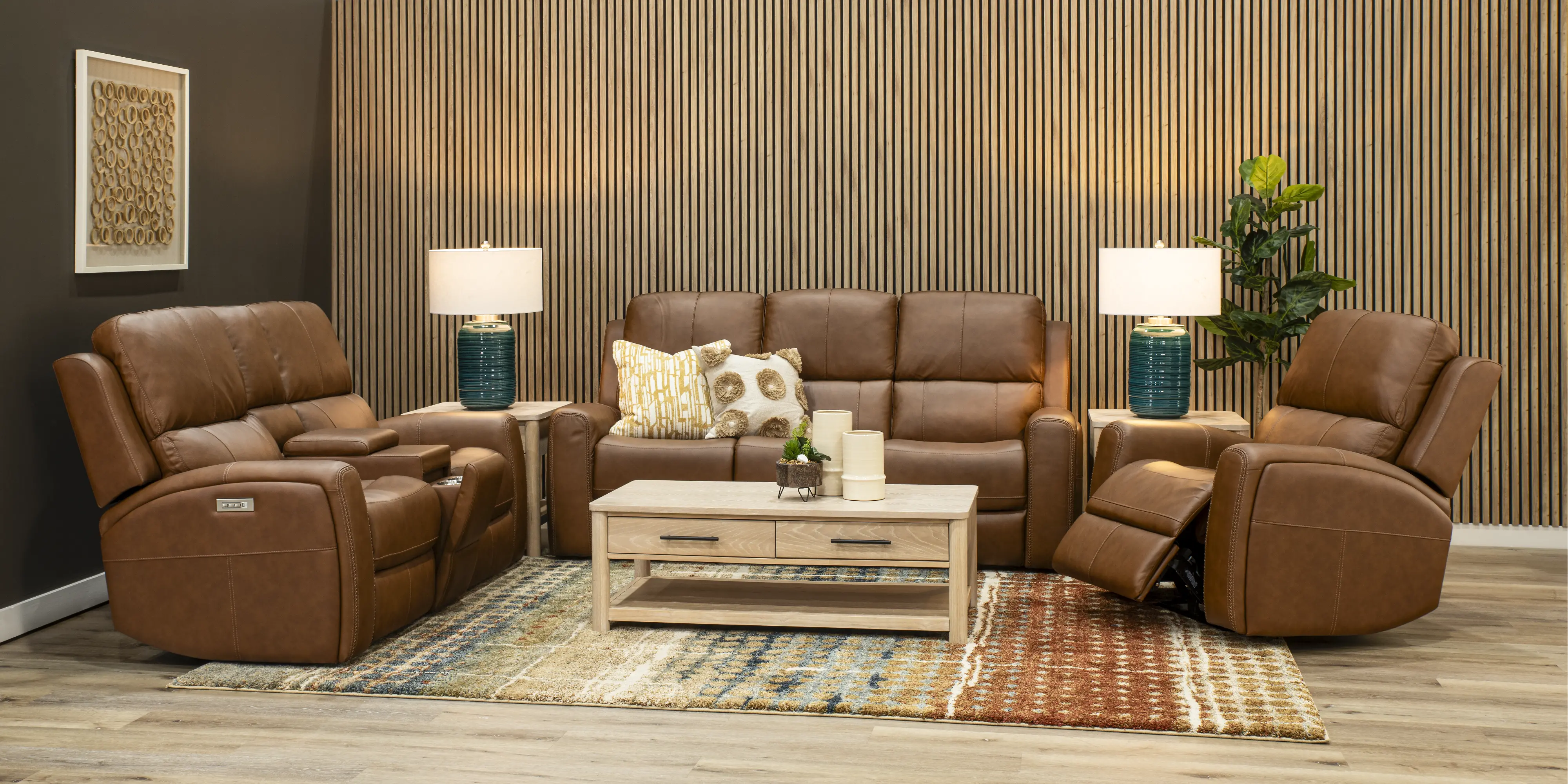 Linden Caramel Power Recliner with Power Headrest-2
