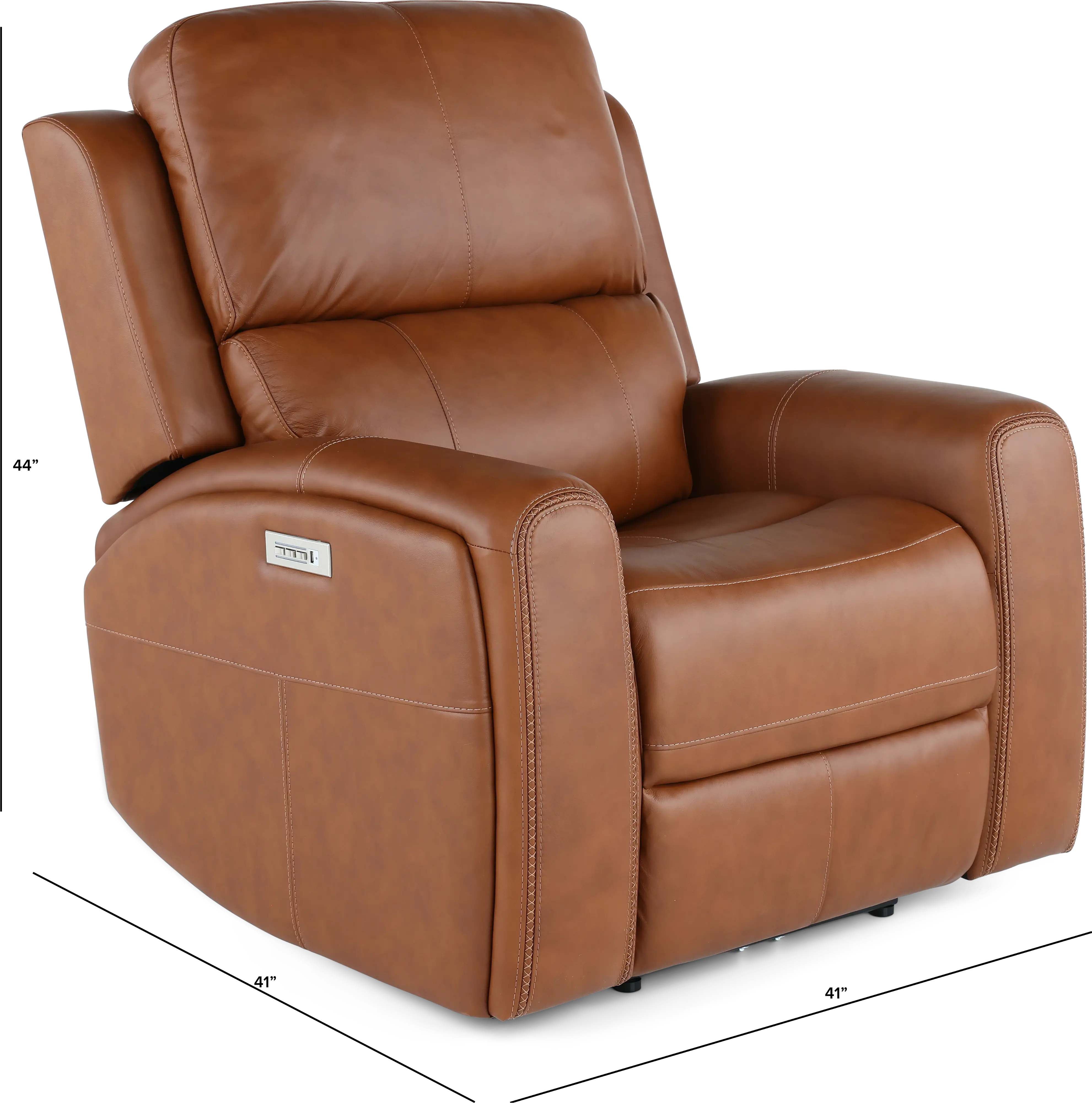 Linden Caramel Power Recliner with Power Headrest-3