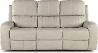 Linden Beige Power Reclining Sofa with Power Headrests