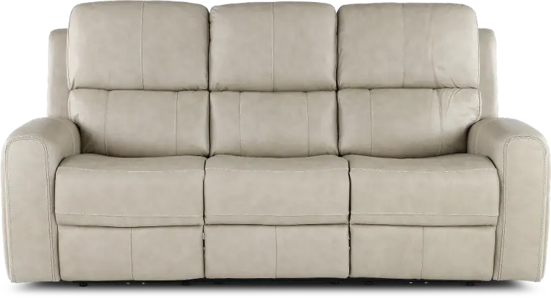 Linden Beige Power Reclining Sofa with Power Headrests