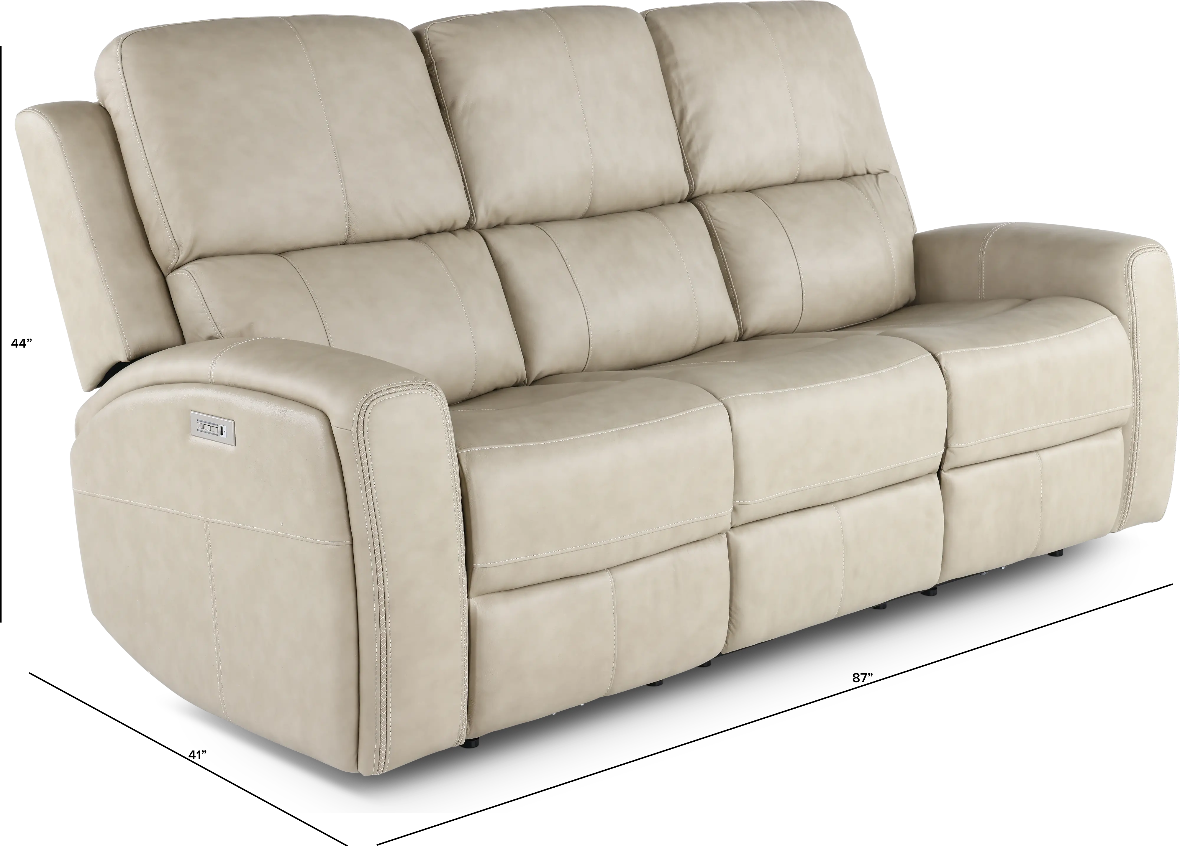 Linden Beige Power Reclining Sofa with Power Headrests-3