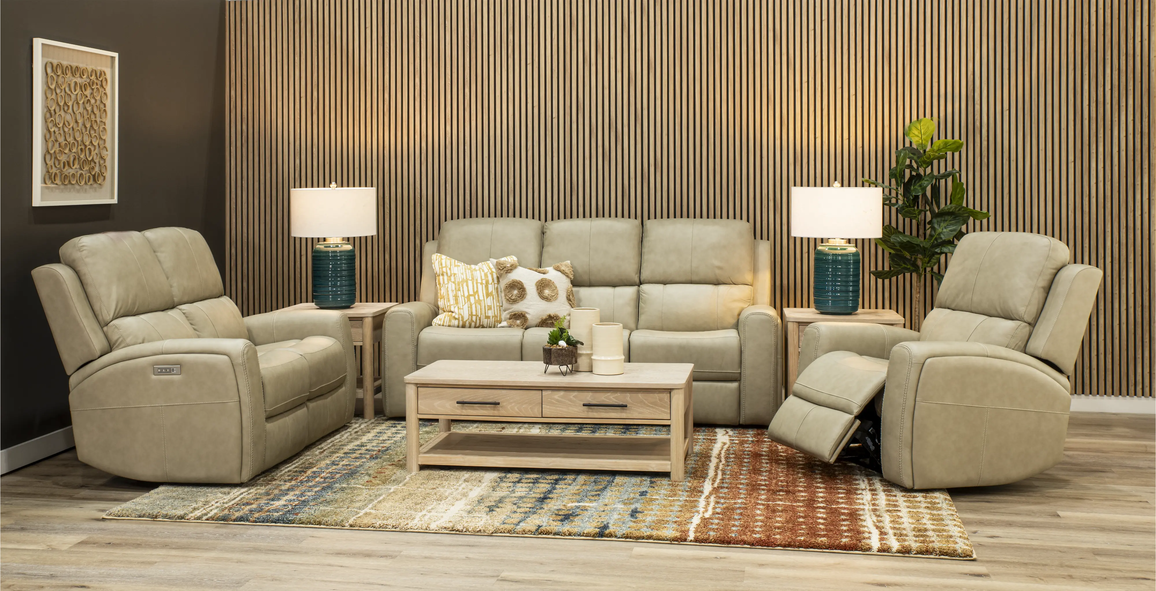 Linden Beige Power Reclining Loveseat-2