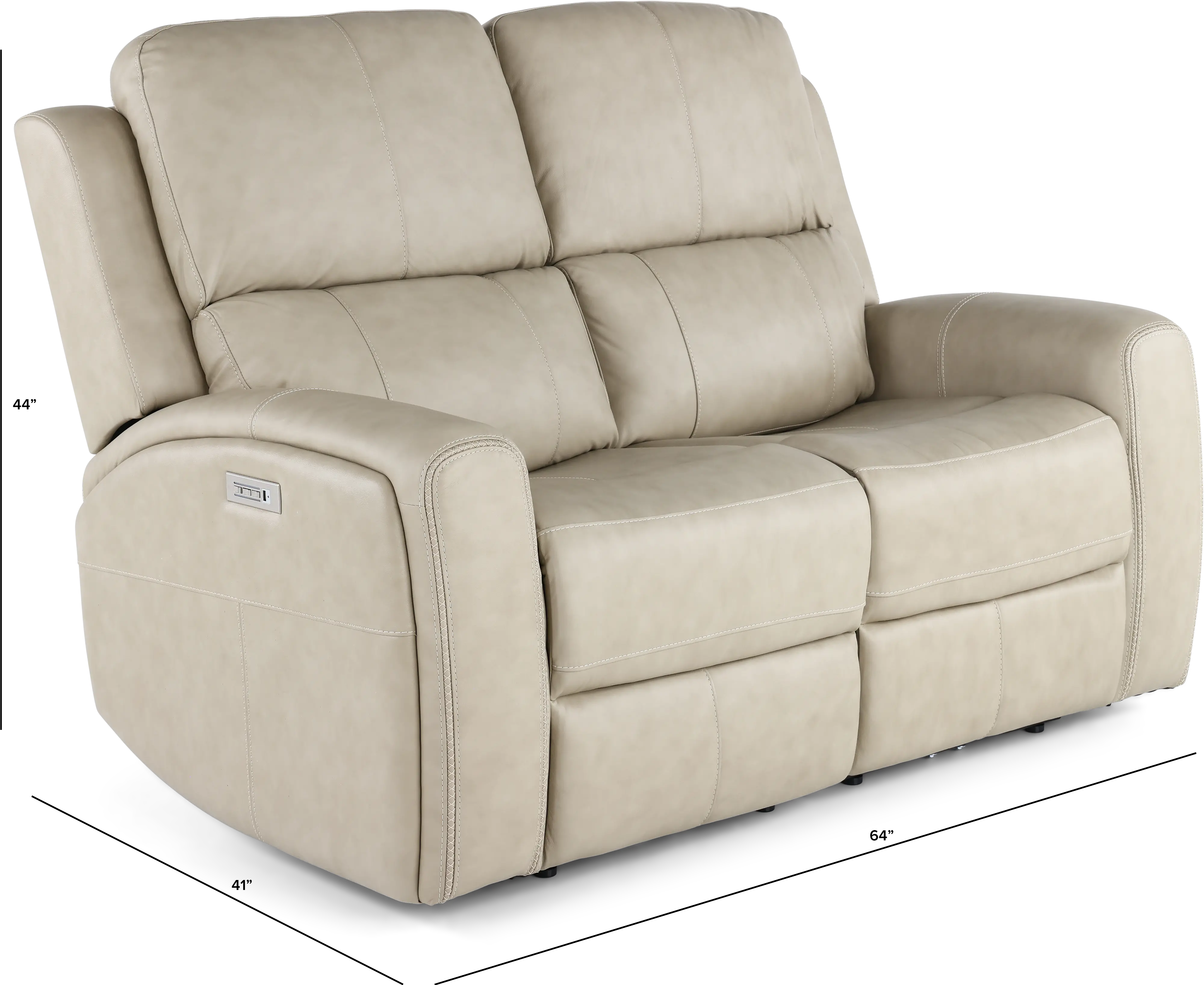 Linden Beige Power Reclining Loveseat-3