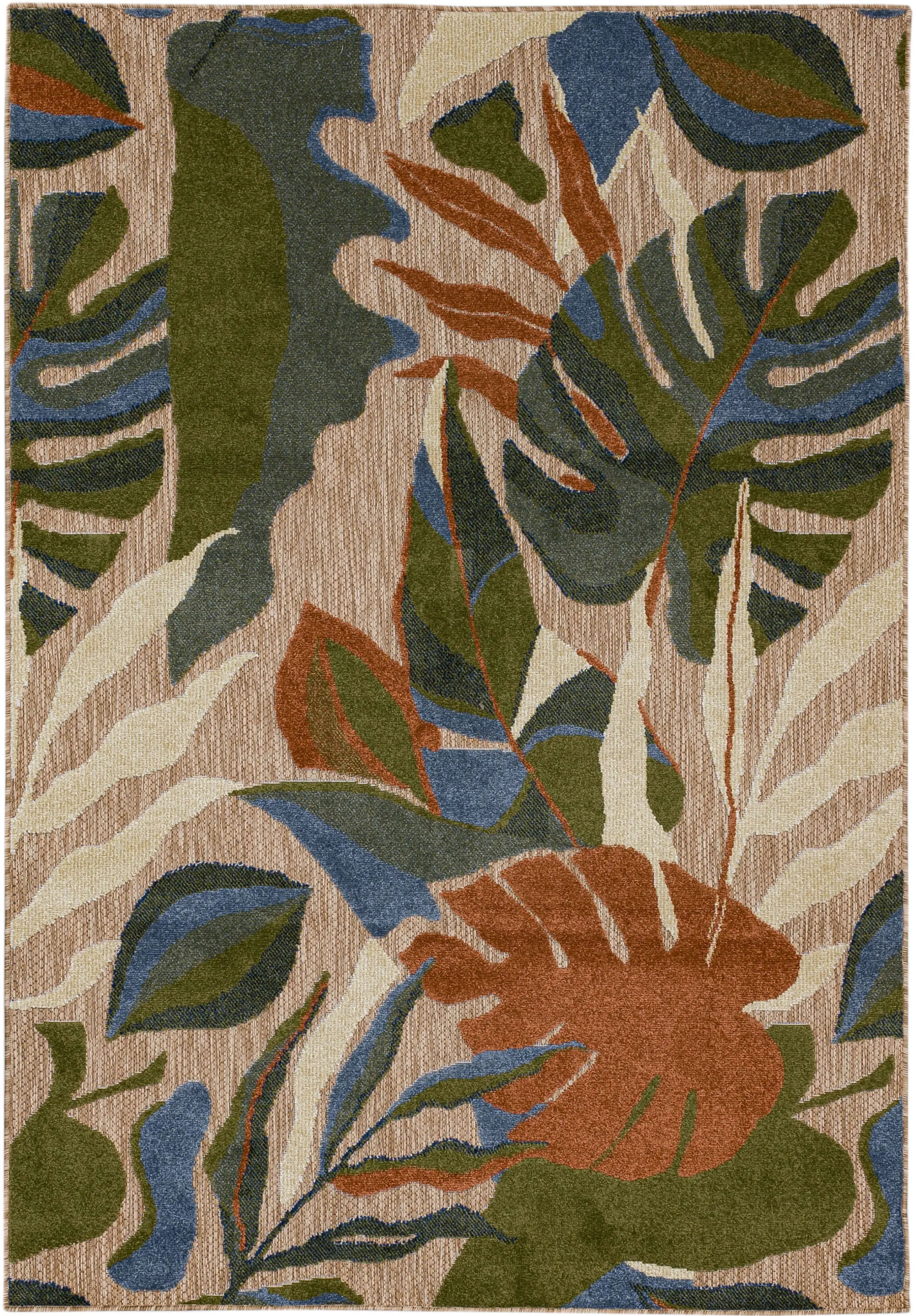 R1263416-CABANA/MULTI-6X9 Cabana 6 x 9 North Shore Botanical Multicolor Indoor-Outdoor Patio Rug-1