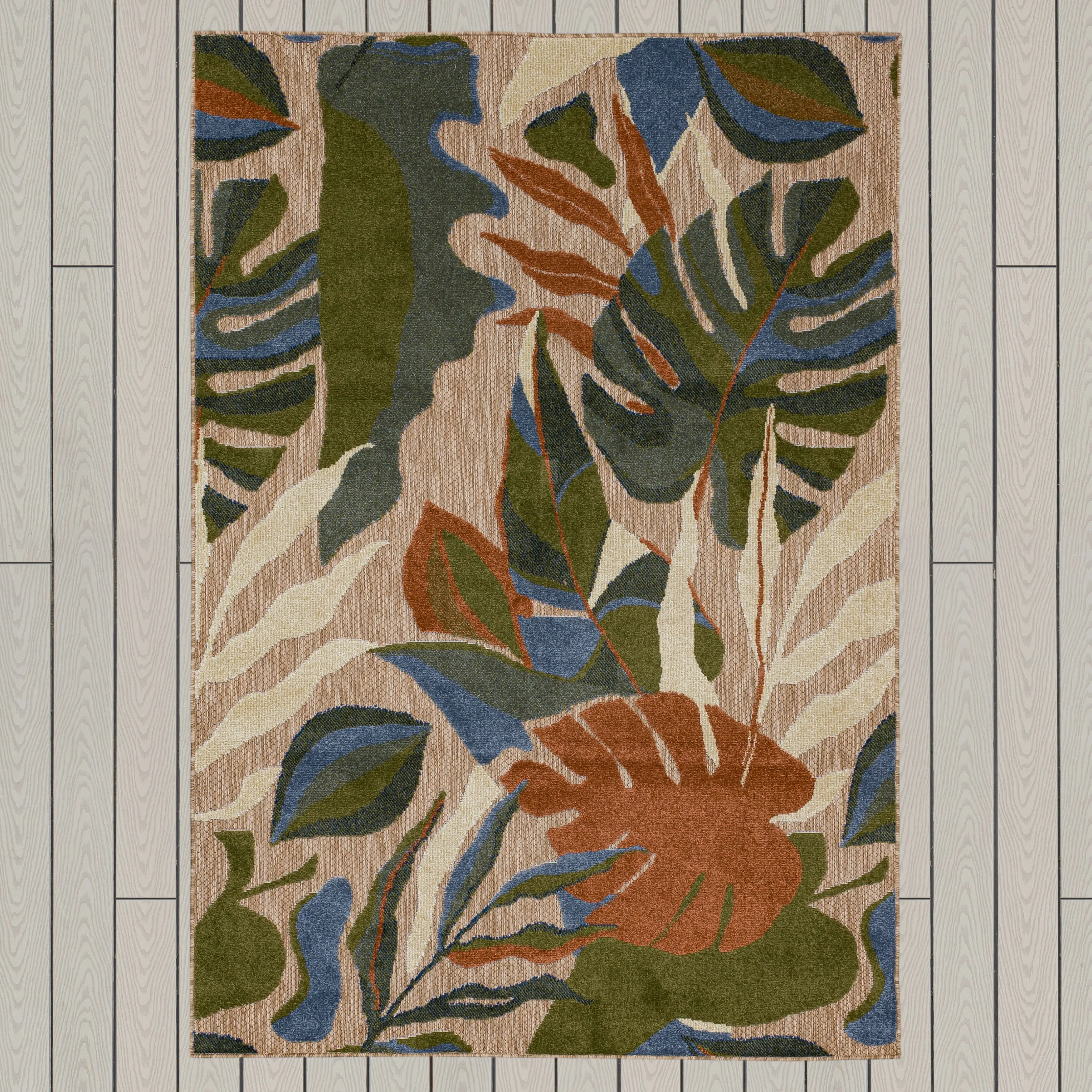 R1263416-CABANA/MULTI-6X9 Cabana 6 x 9 North Shore Botanical Multicolor Indoor-Outdoor Patio Rug-2