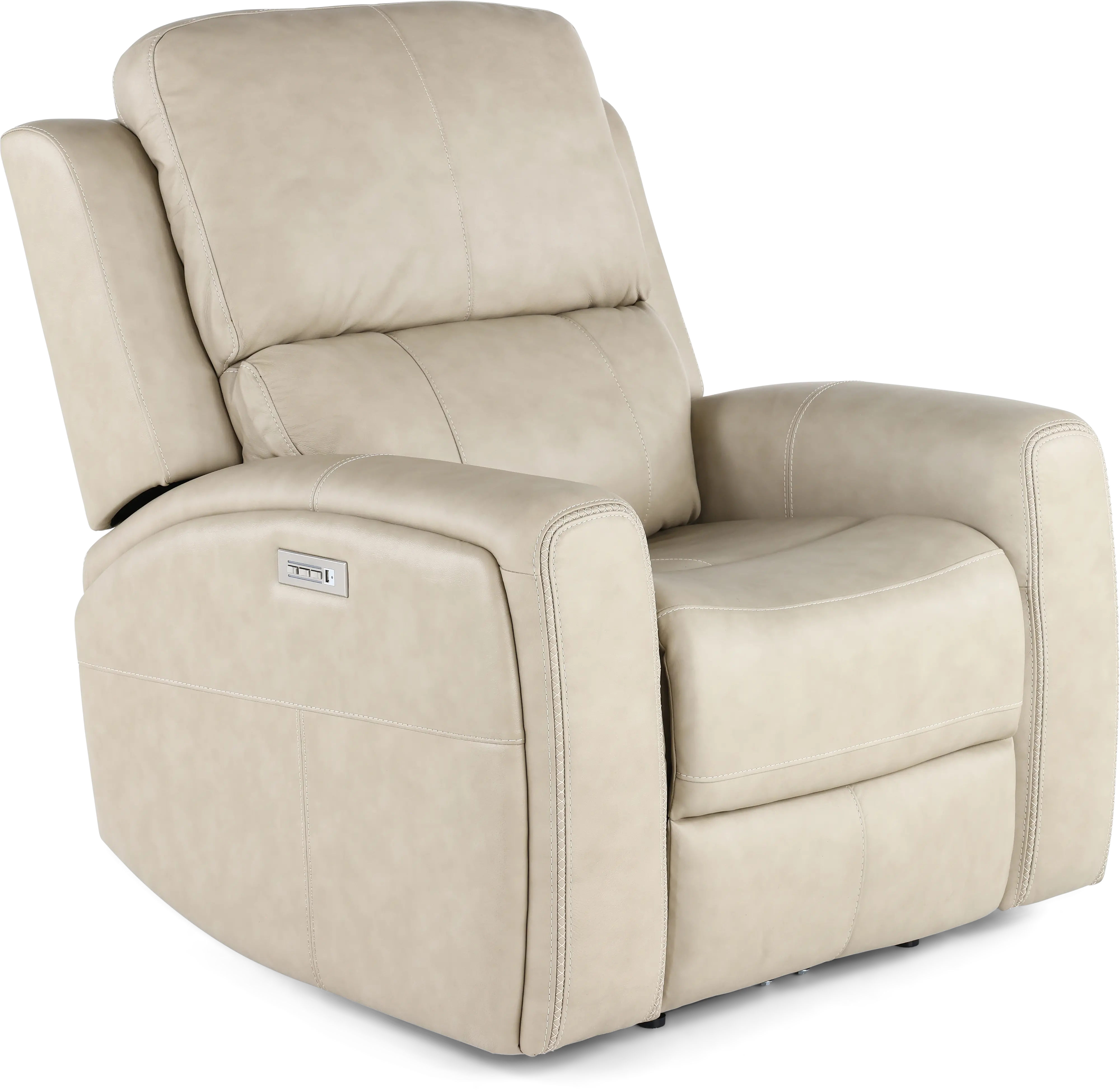 Linden Beige Power Recliner with Power Headrest-1