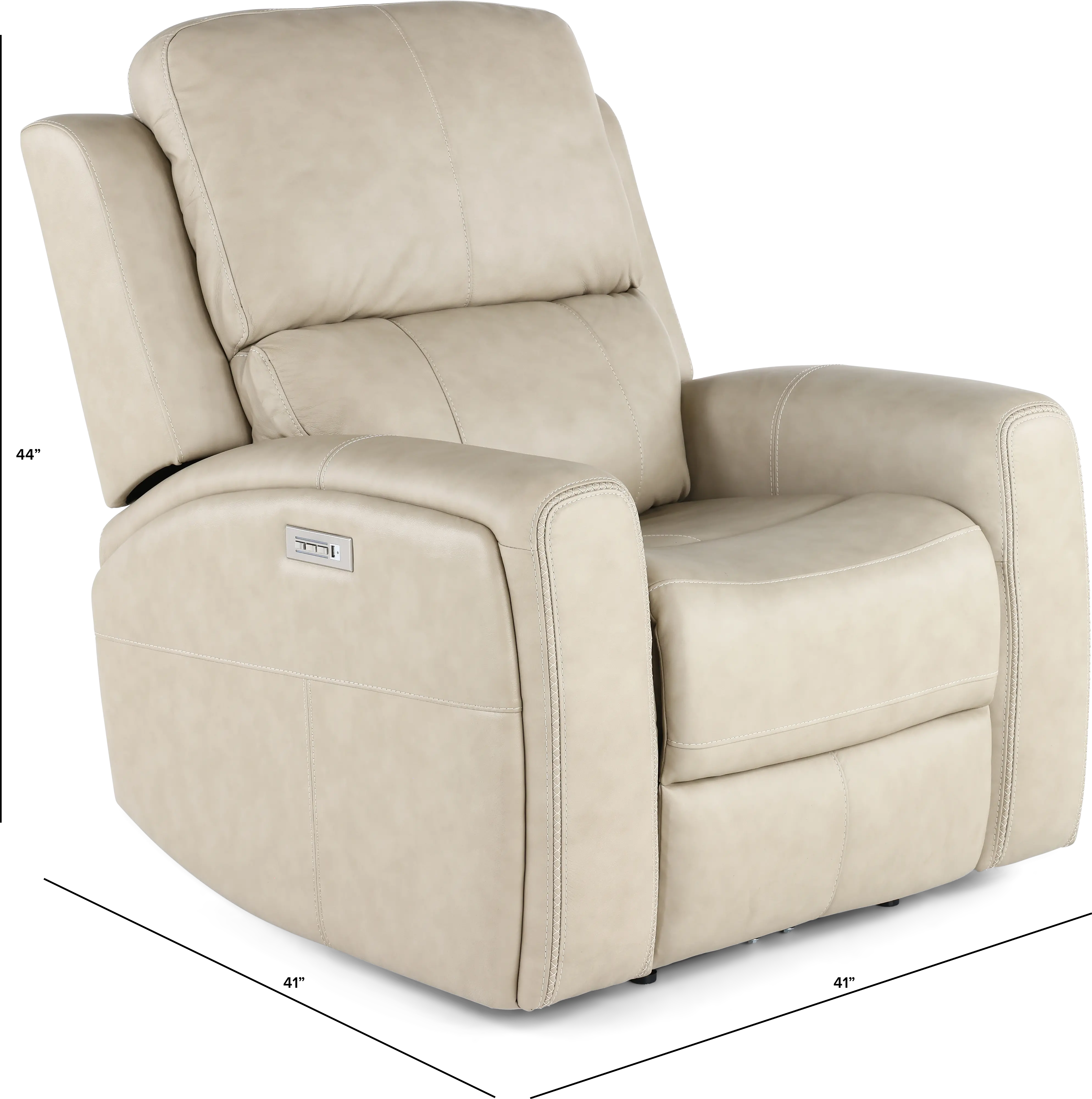 Linden Beige Power Recliner with Power Headrest-3