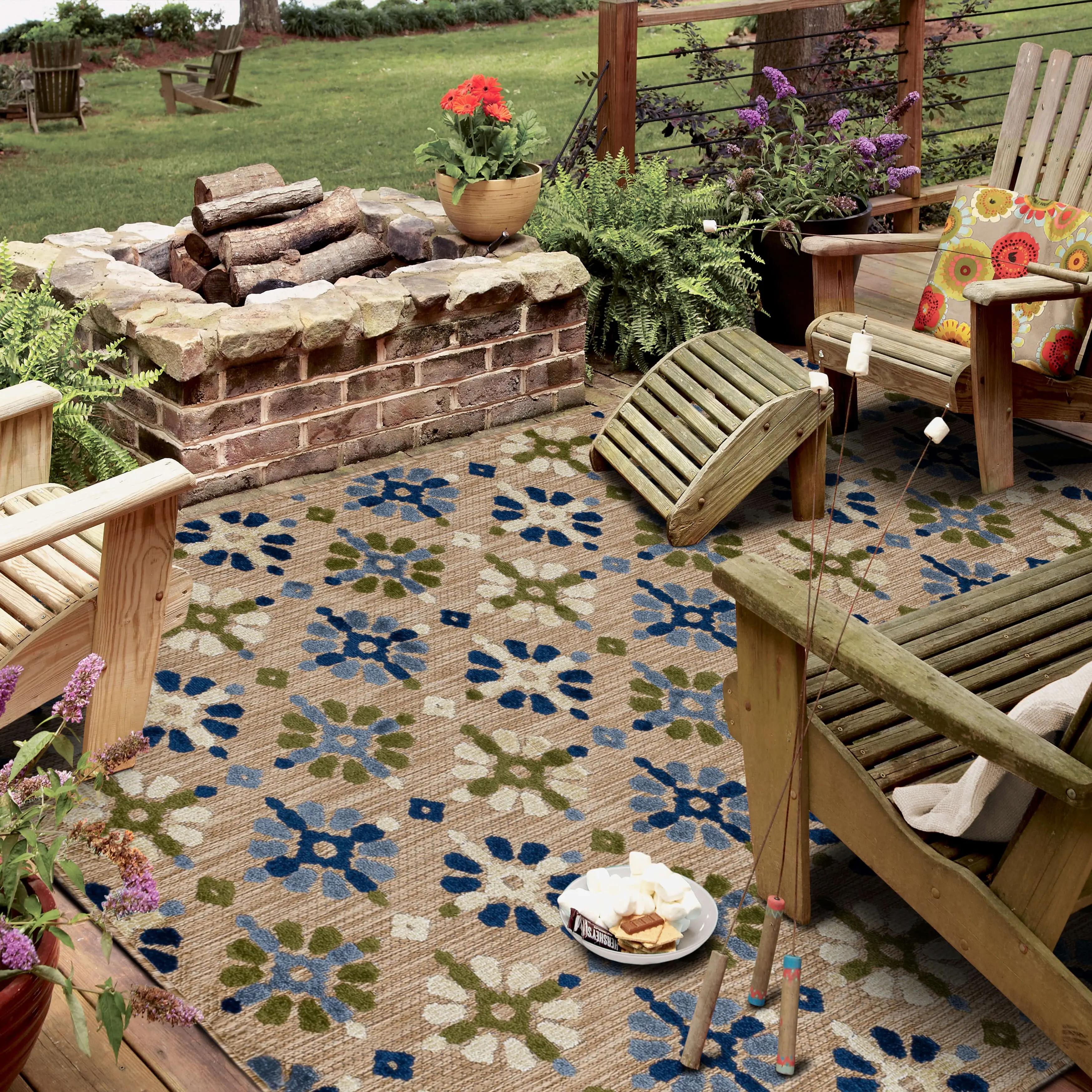 265416/CABANA-6X9 Cabana 6 x 9 Coco Beach Multicolor Indoor-Outdoor Patio Rug-2