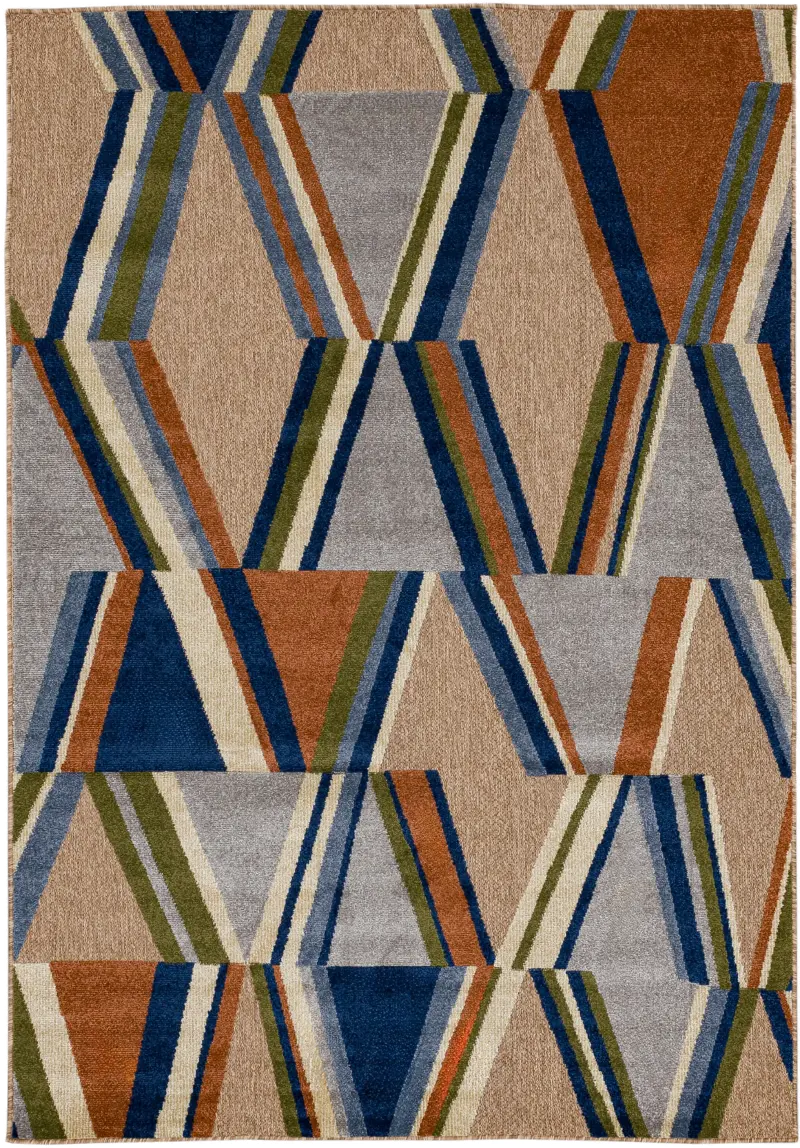 Cabana 9 x 12 Abstract Beach Multicolor Indoor-Outdoor Patio Rug